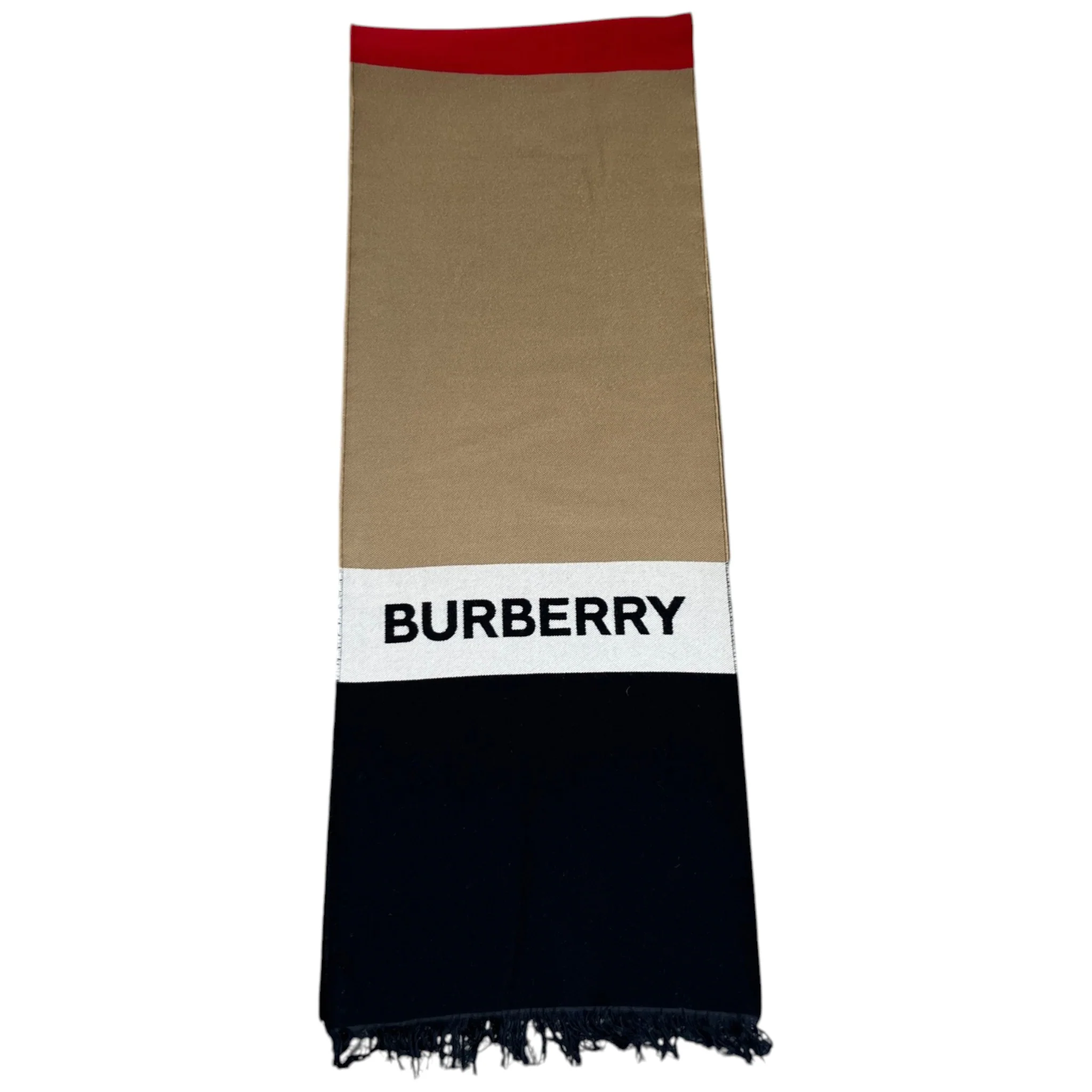 Men's Logo Wool Scarf Beige - Image 3
