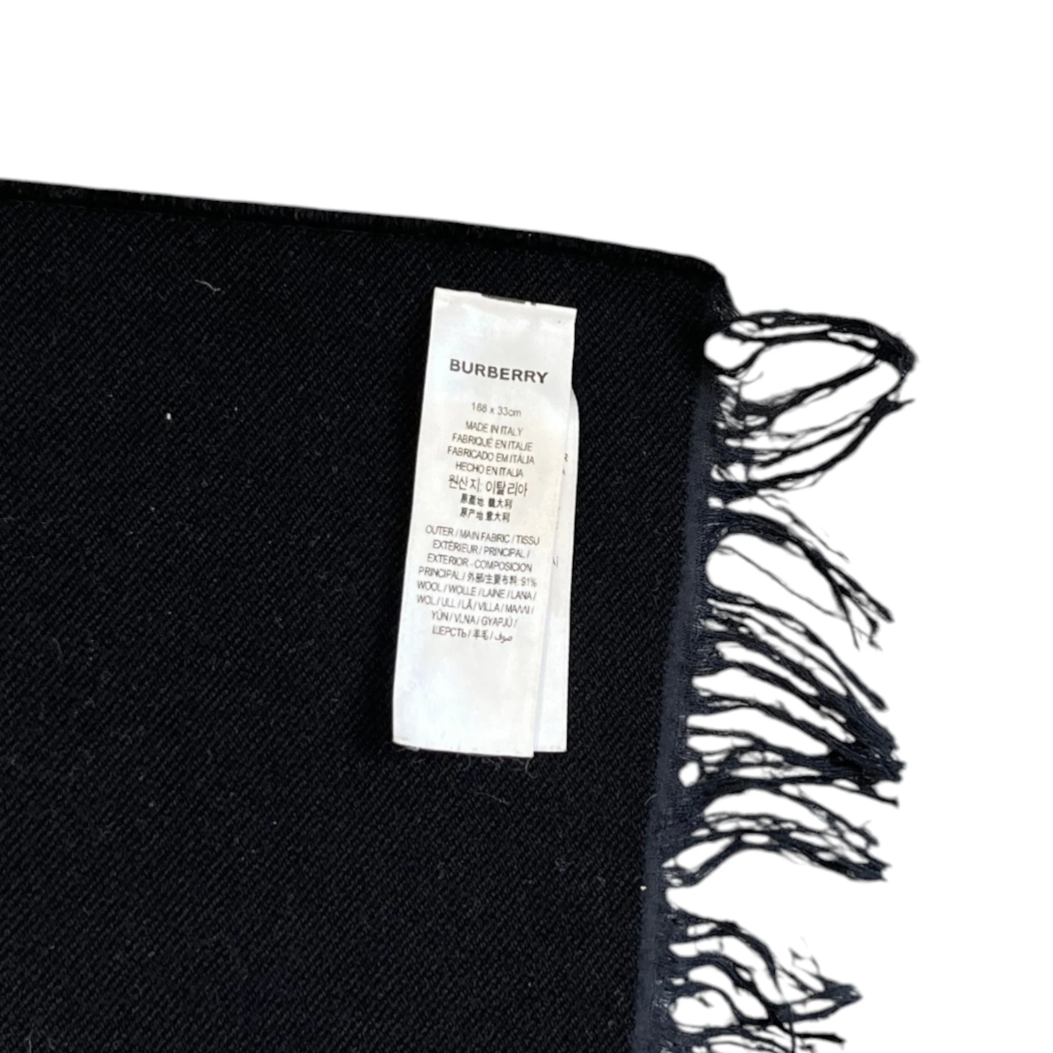 Men's Logo Wool Scarf Beige - Image 5