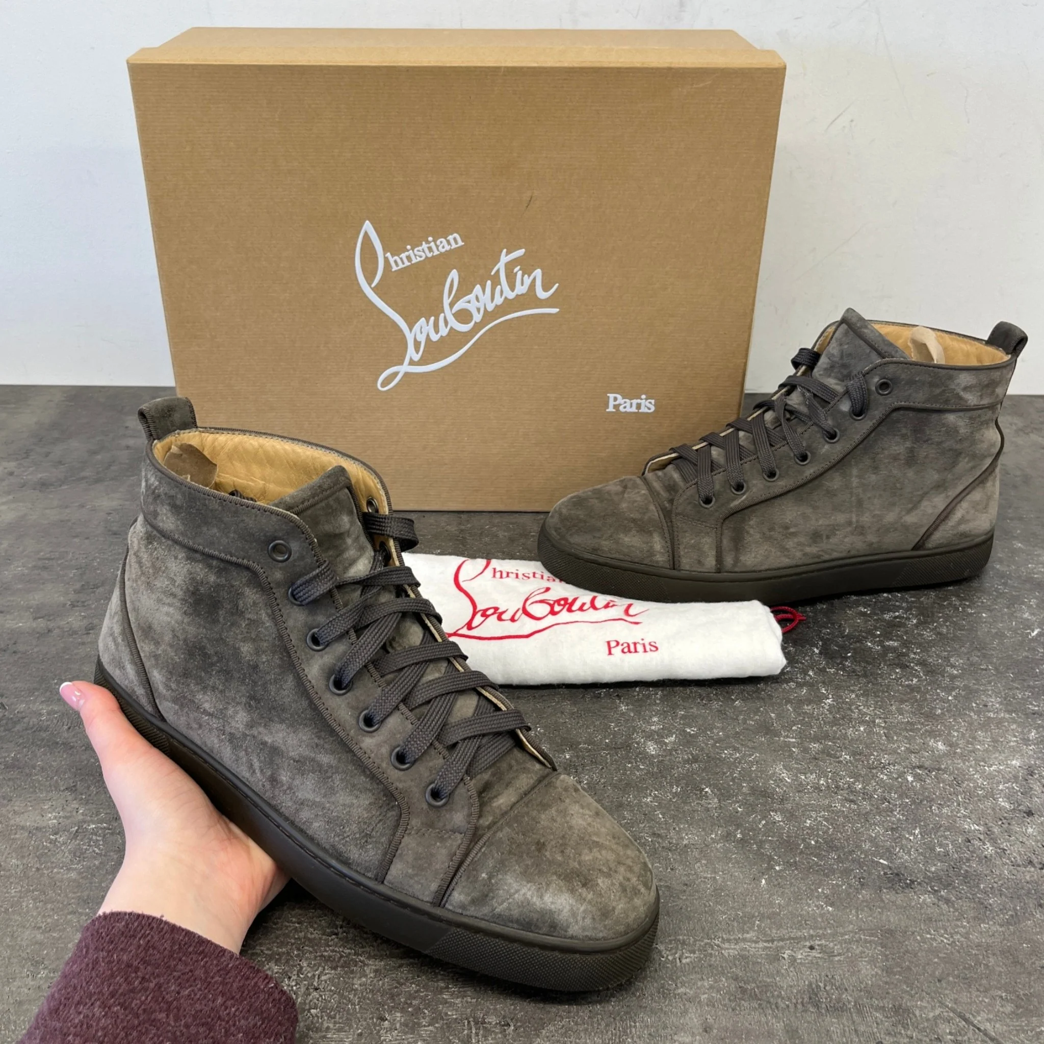 Men's Louis Orlato Flat High Trainers Brown Size EU 41.5 / UK 7.5 - Image 13