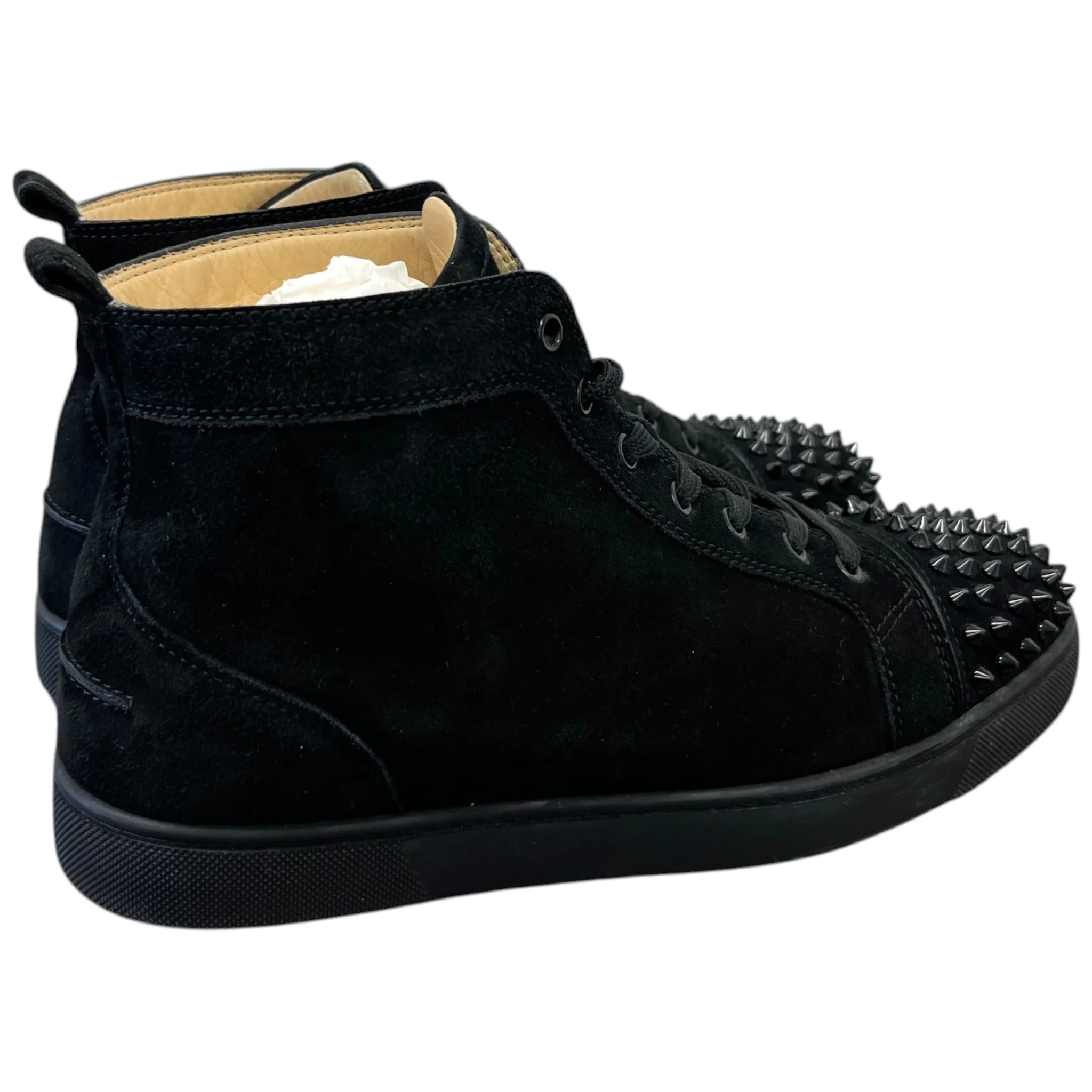 Men's Louis Spikes Flat High Trainers Black Size EU 42 / UK 8 - Image 8