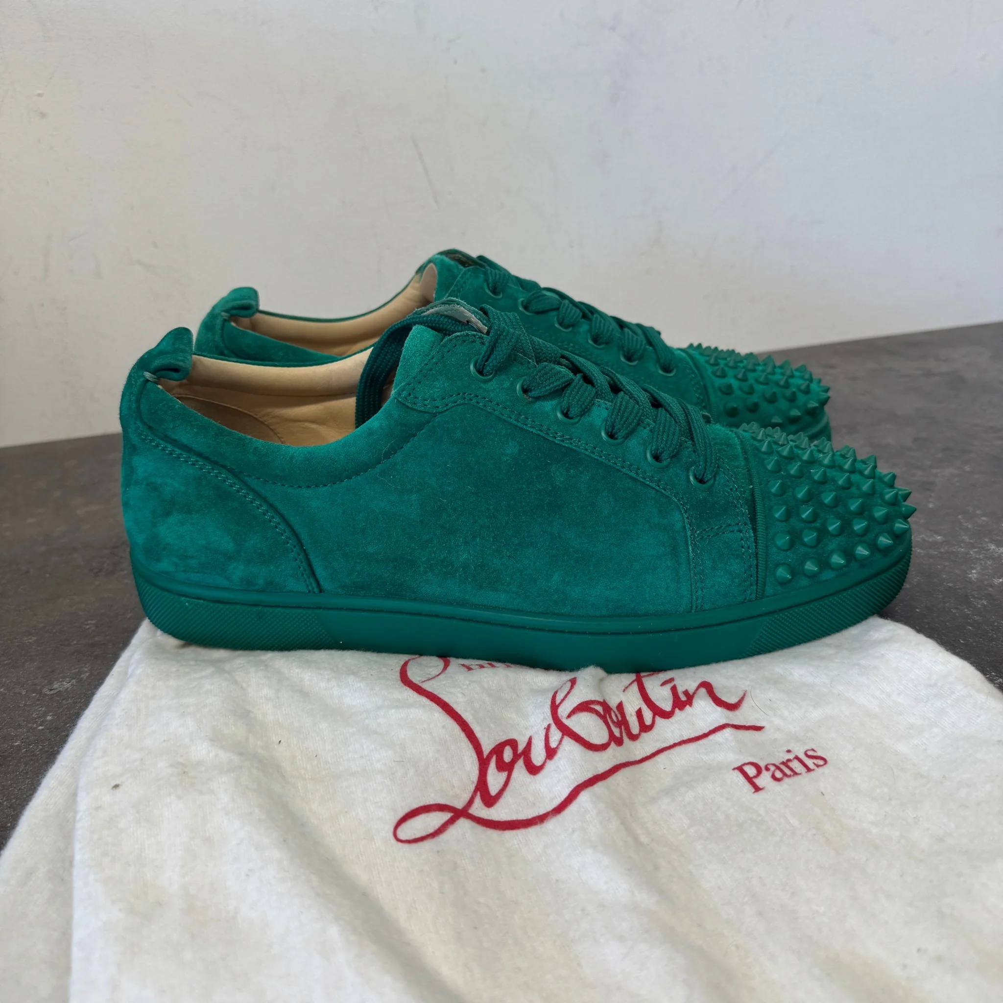 Men's Louis Spikes Flat Low Trainers Green Size EU 42.5 / UK 8.5 - Image 11