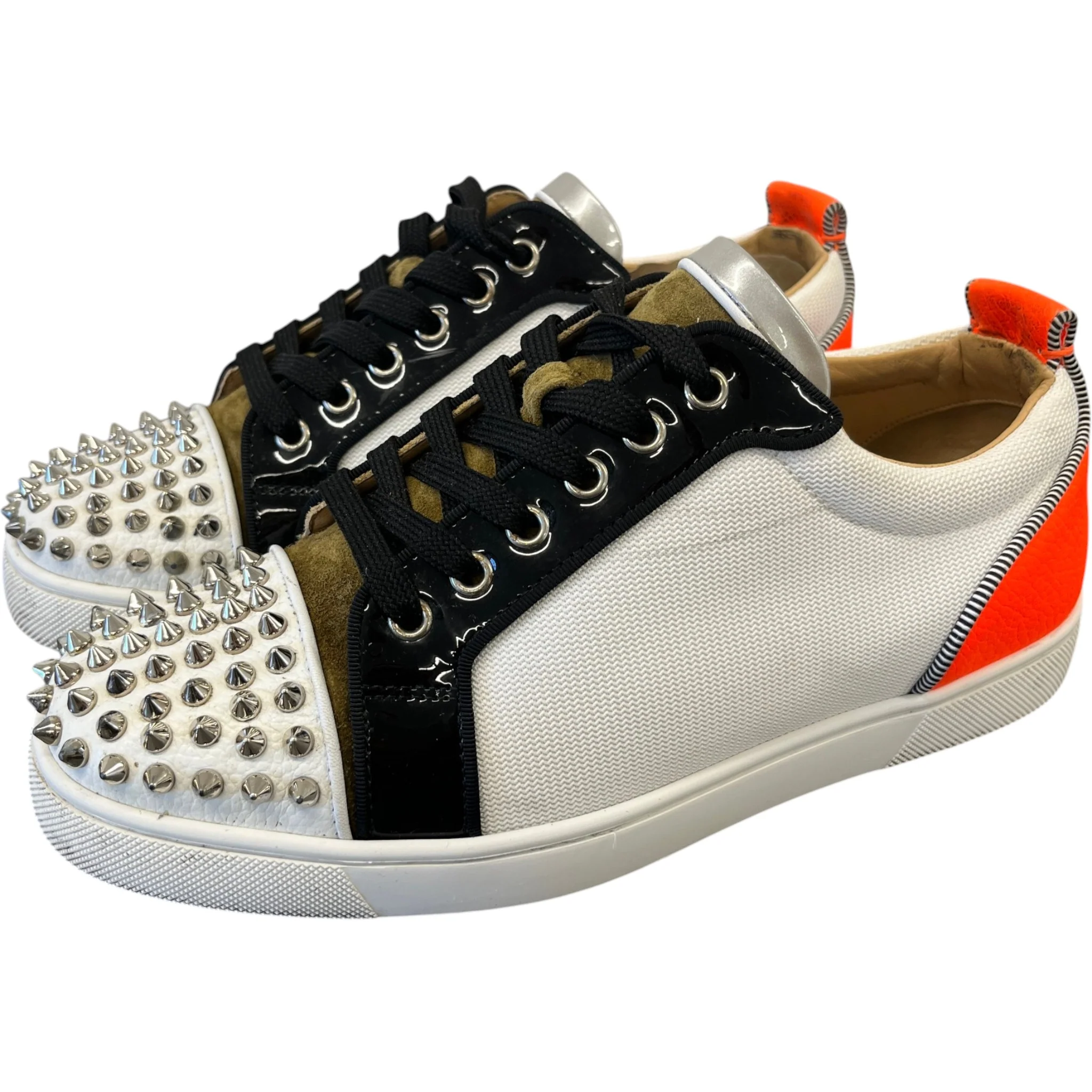 Men's Louis Spikes Flat Low Trainers White Size EU 40 / UK 6 - Image 9