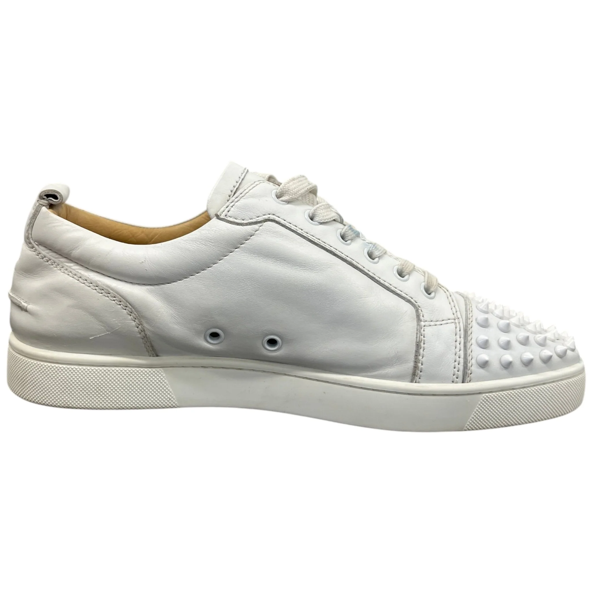 Men's Louis Spikes Flat Low Trainers White Size EU 45 / UK 11 - Image 4