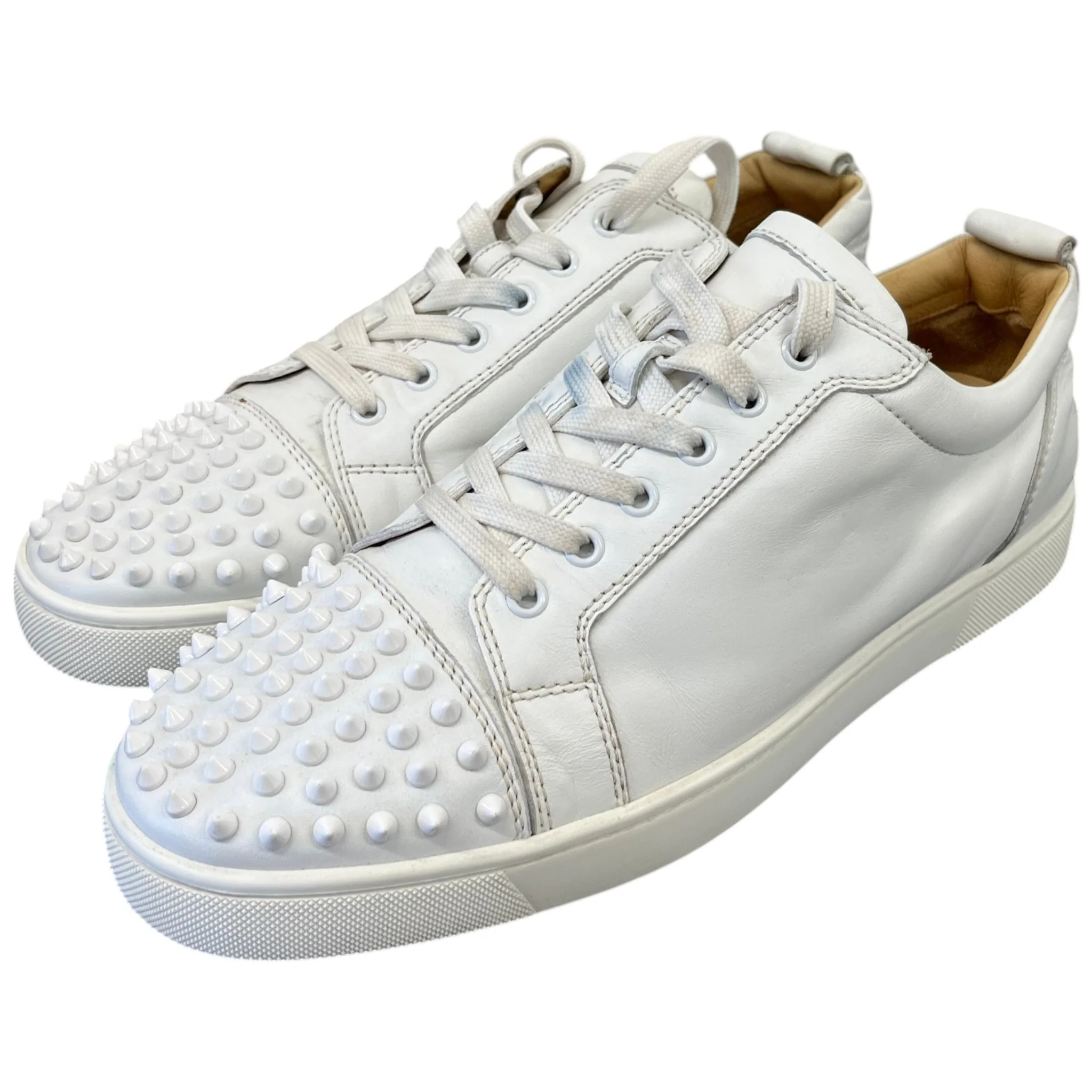 Men's Louis Spikes Flat Low Trainers White Size EU 45 / UK 11 - Image 9