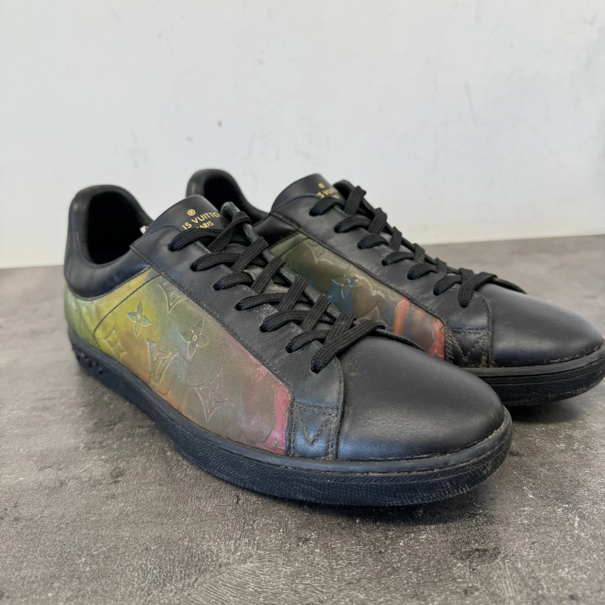 Men's Luxembourg Iridescent Low Trainers Black Size EU 40.5 / UK 6.5 - Image 11