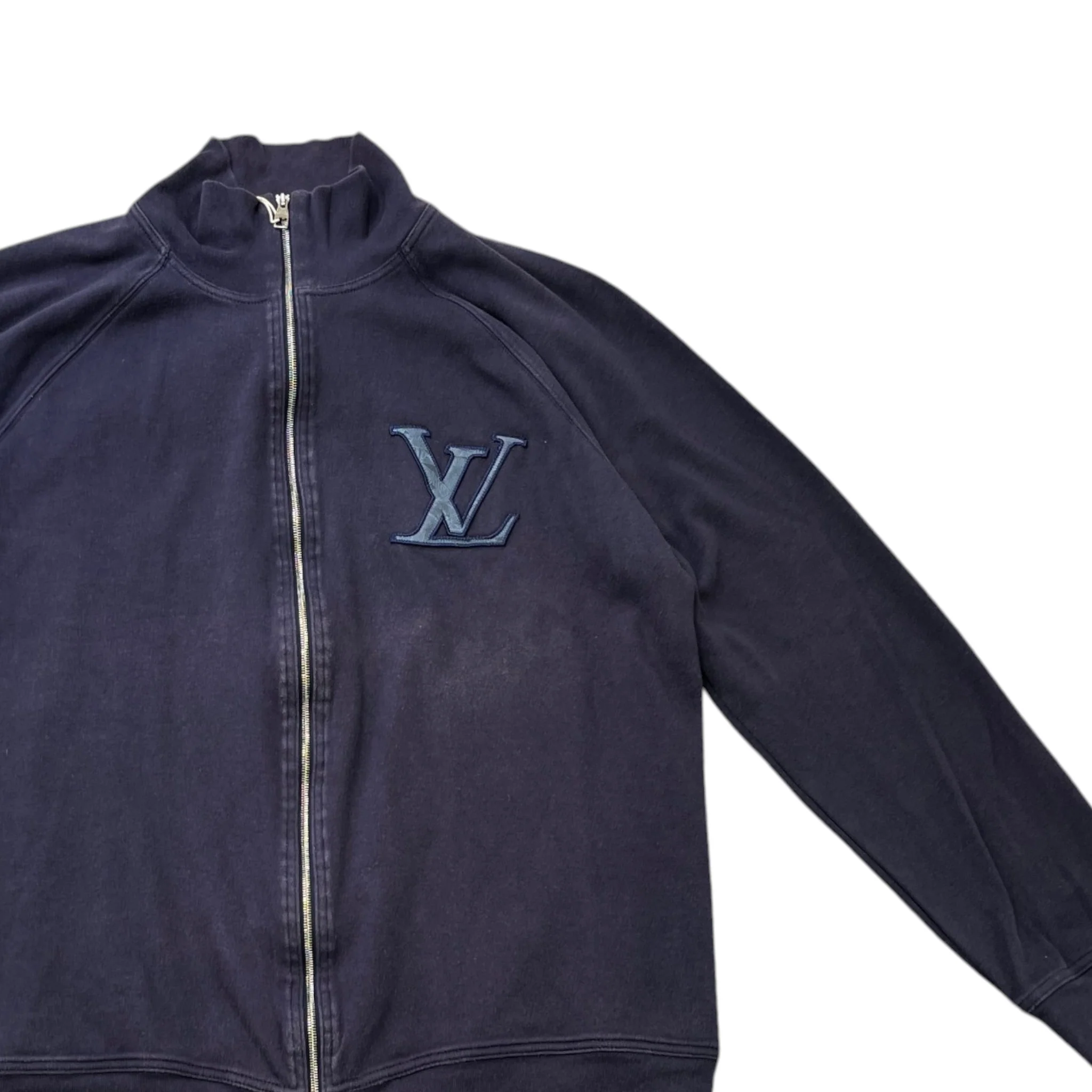 Men's Lv Embroidered Patch Jumper Navy Size M - Image 3
