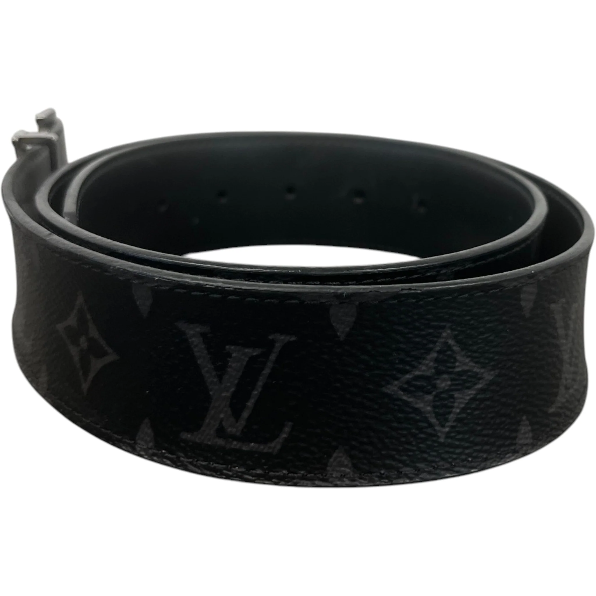 Men's Lv Initials Belt Black Size Waist 36" - Image 4