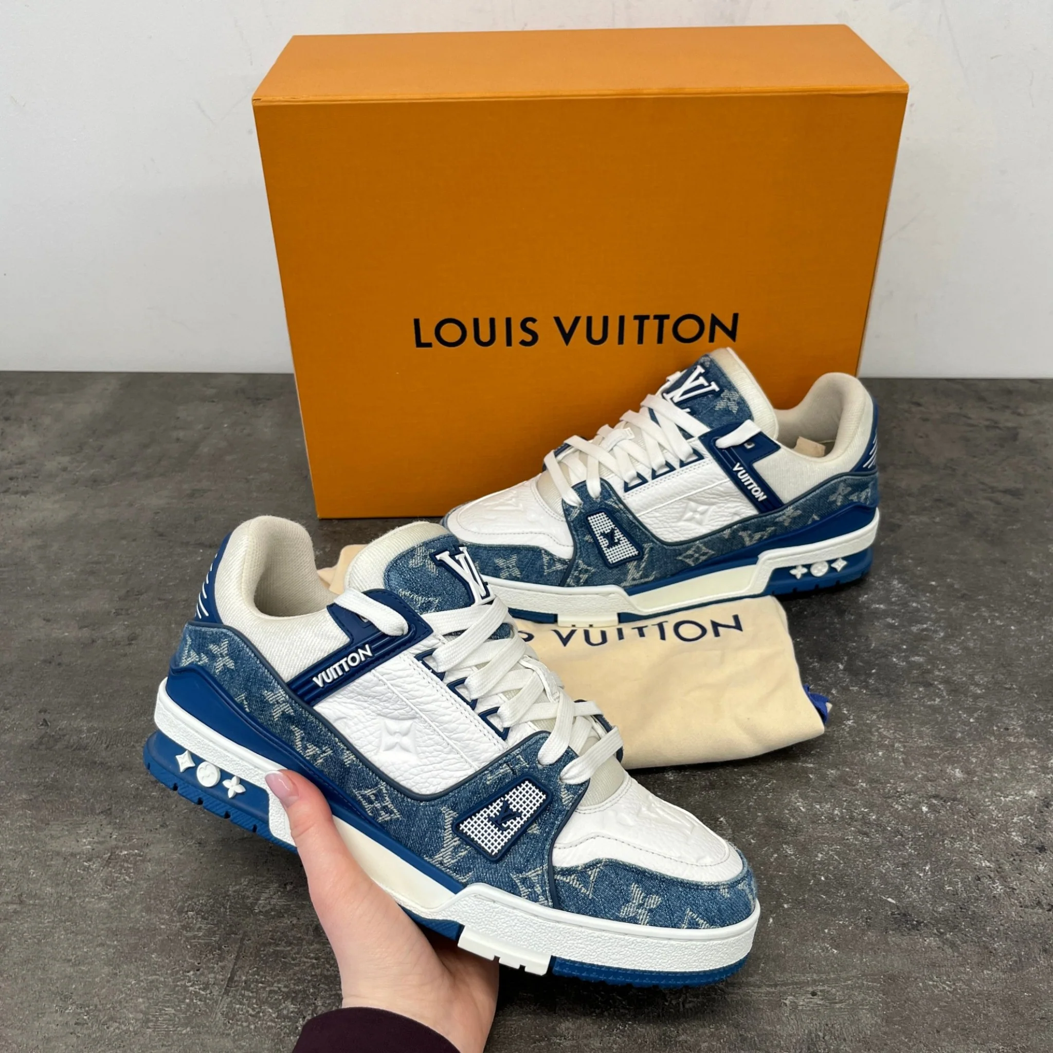 Men's Lv Low Trainers White Size EU 40 / UK 6 - Image 12