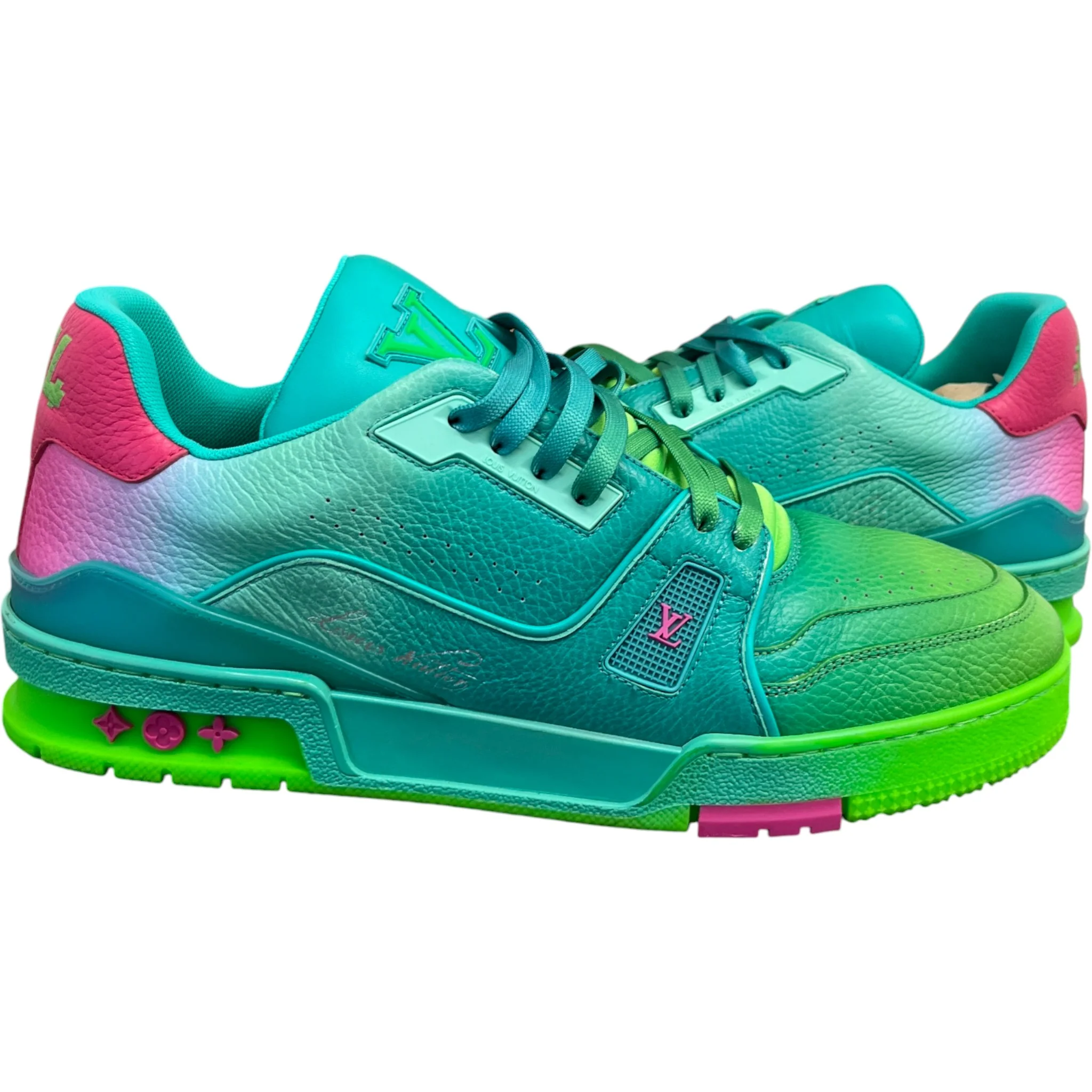 Men's Lv Ombre Low Trainers Green Size EU 42 / UK 8 - Image 3