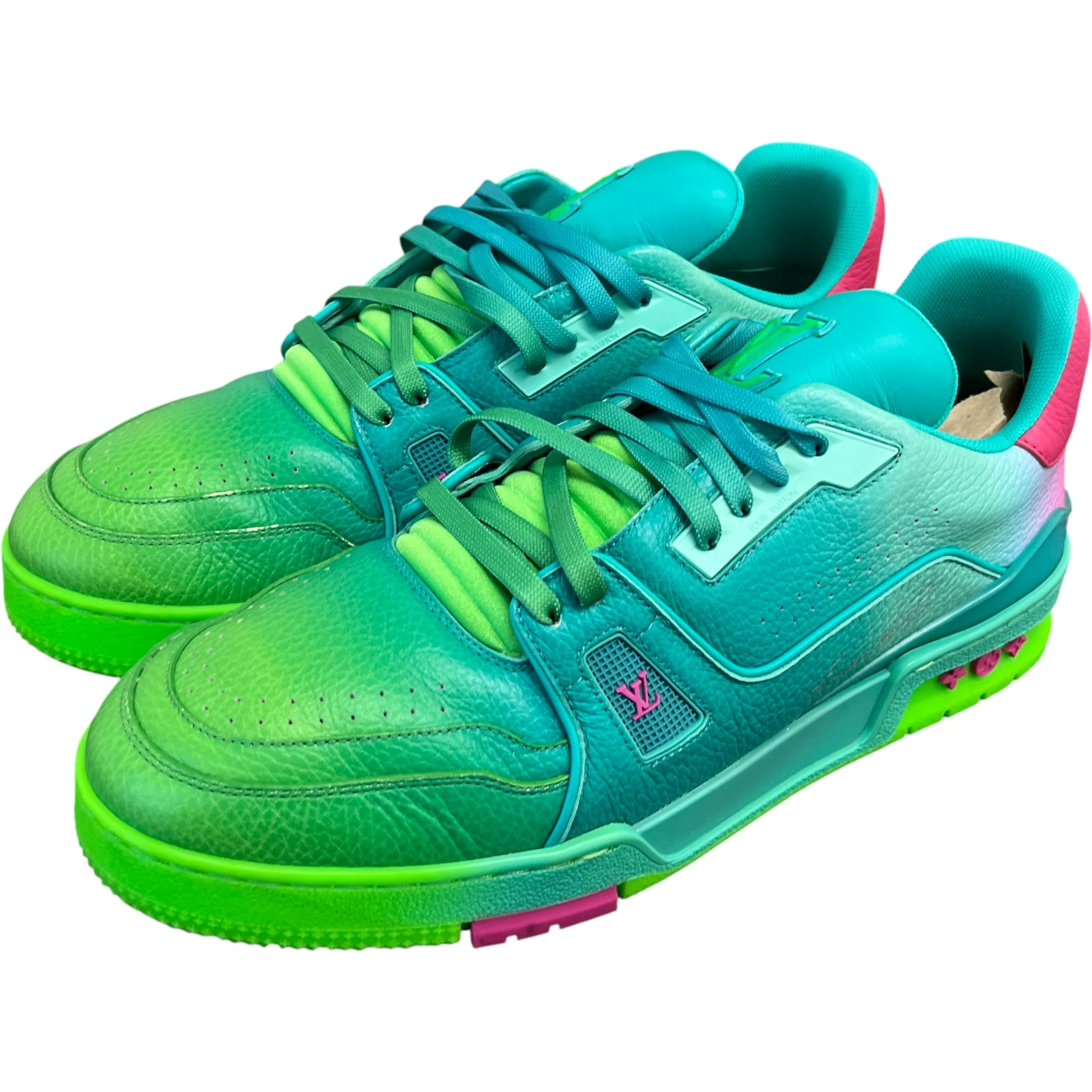 Men's Lv Ombre Low Trainers Green Size EU 42 / UK 8 - Image 9