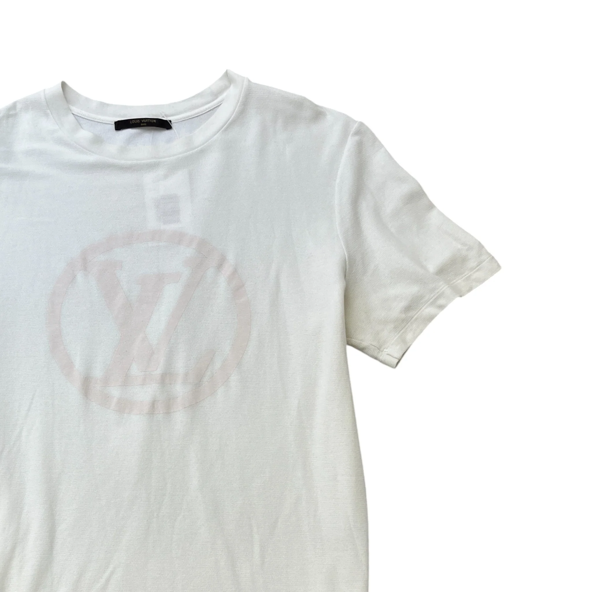 Men's Lv Print T-Shirt White Size XL - Image 3