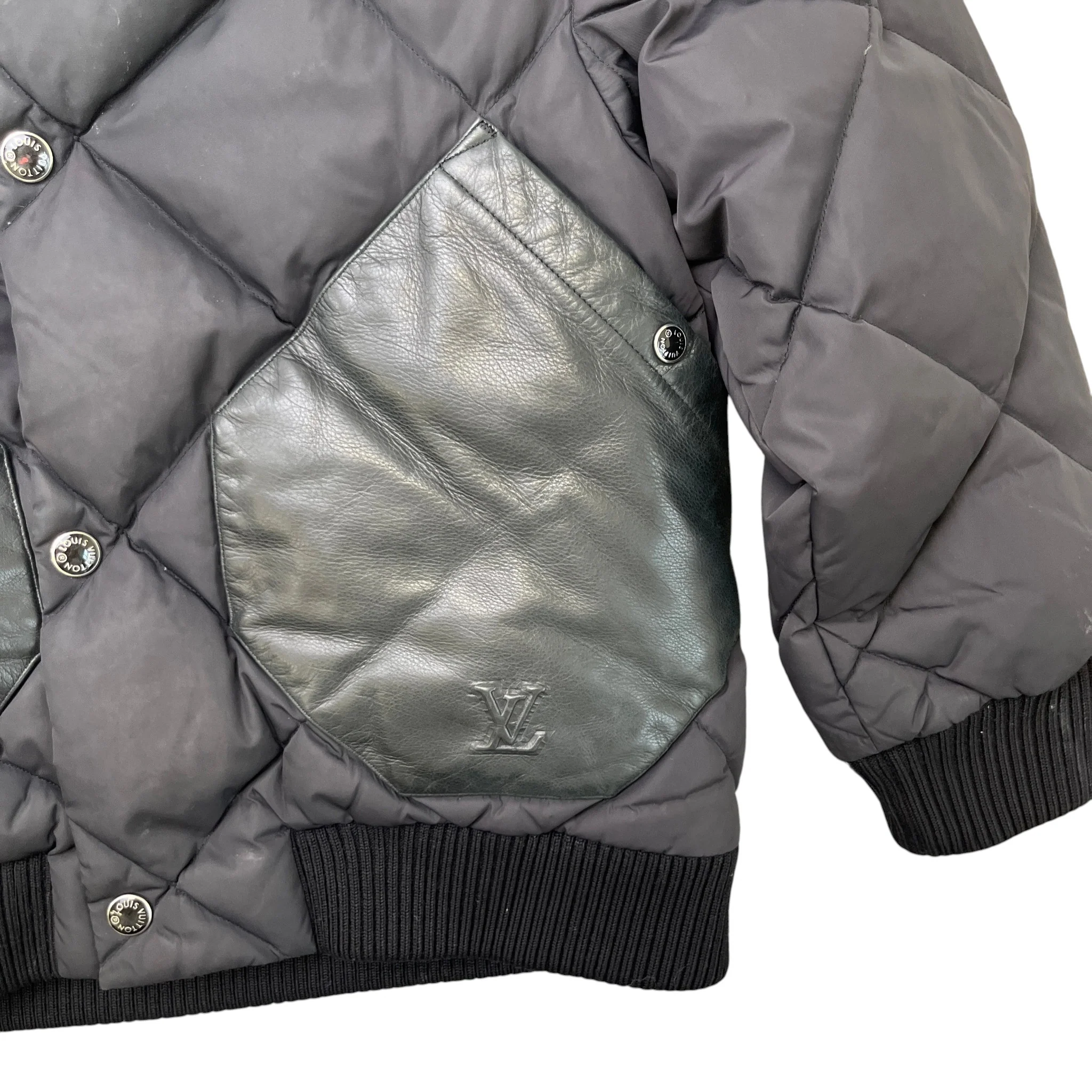 Men's Lv Quilted & Leather Kids Boys Age 6 Down Jacket Black Size XXS - Image 6