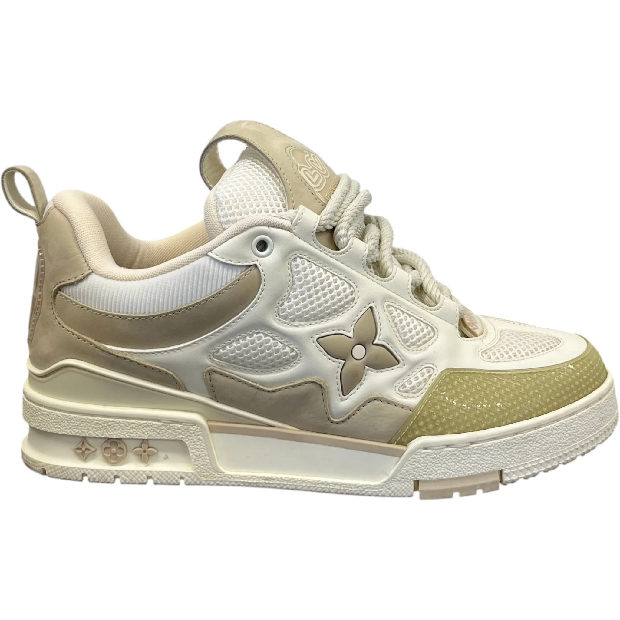 Men's Lv Skate Low Trainers Beige Size EU 40.5 / UK 6.5