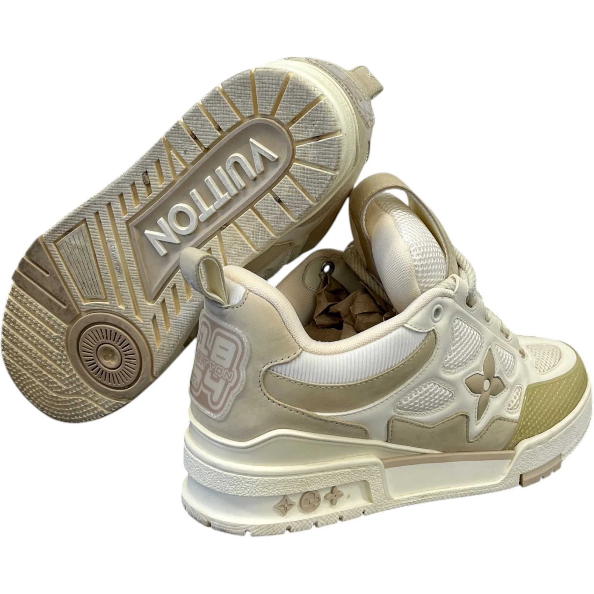 Men's Lv Skate Low Trainers Beige Size EU 40.5 / UK 6.5 - Image 10