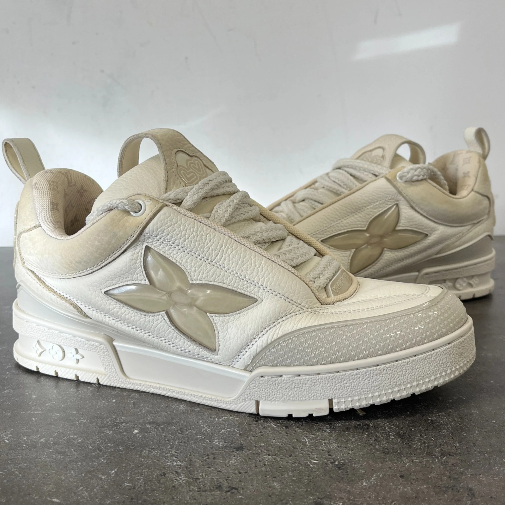 Men's Lv Skate Low Trainers Cream Size EU 40 / UK 6 - Image 12