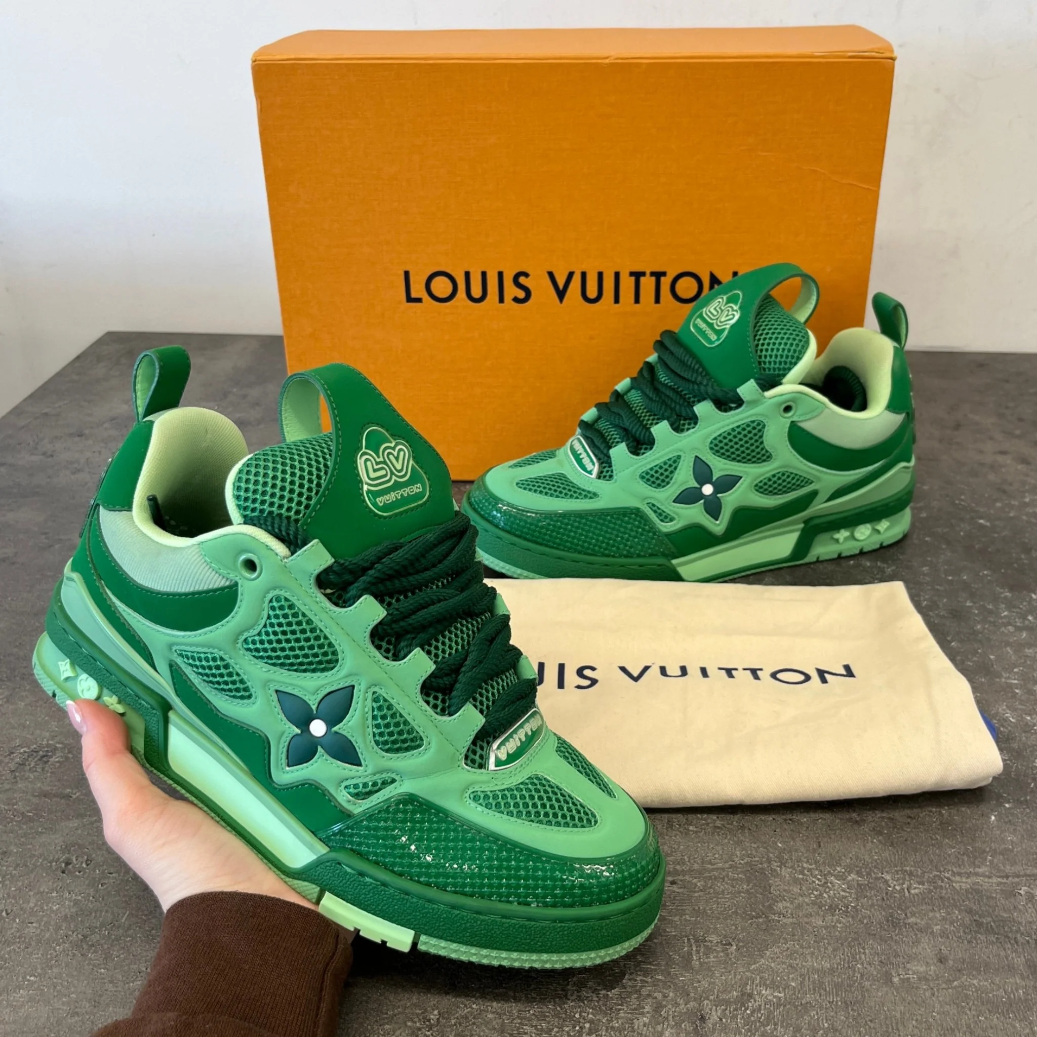 Men's Lv Skate Low Trainers Green Size EU 39 / UK 5 - Image 12