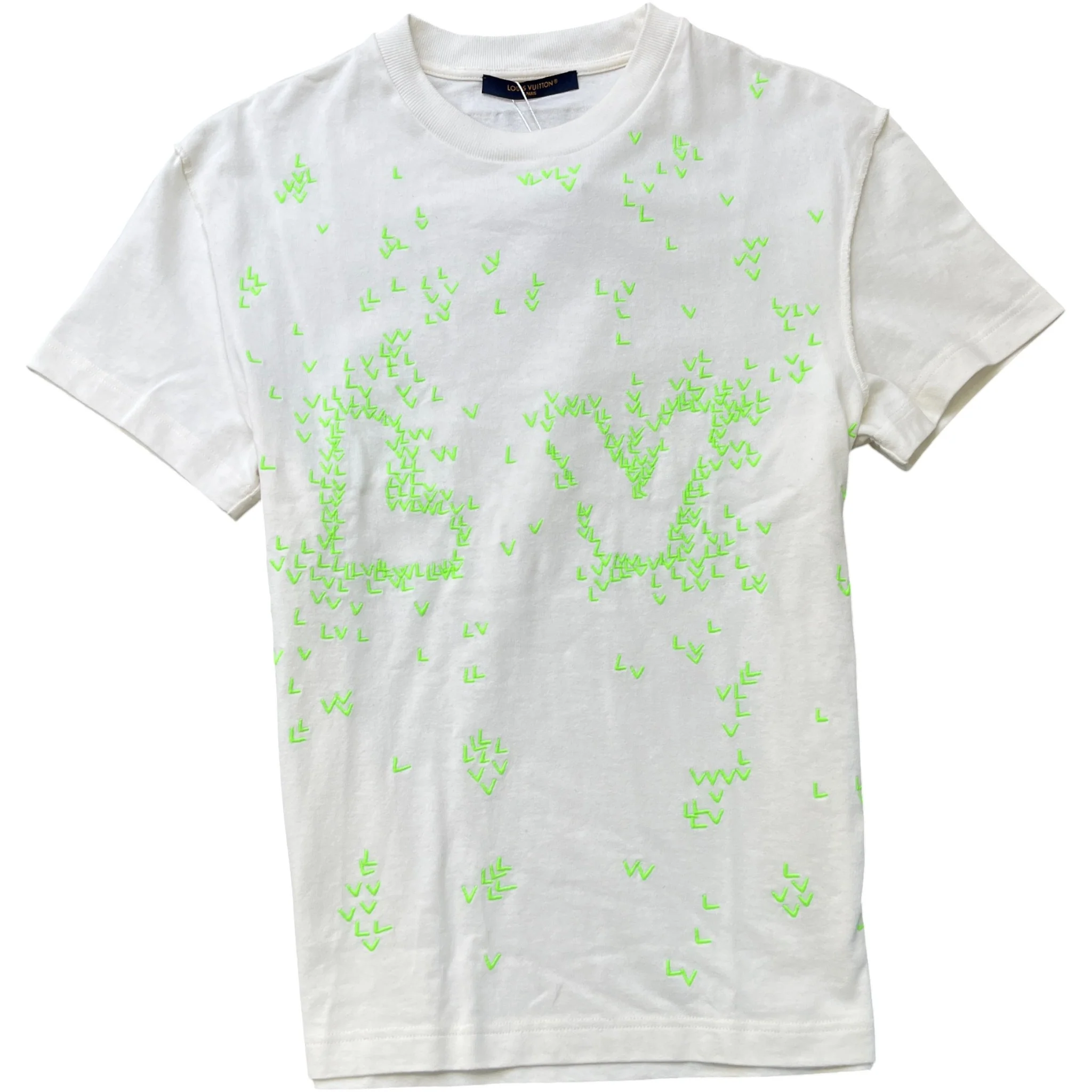 Men's Lv Spread Embroidery T-Shirt White Size XS