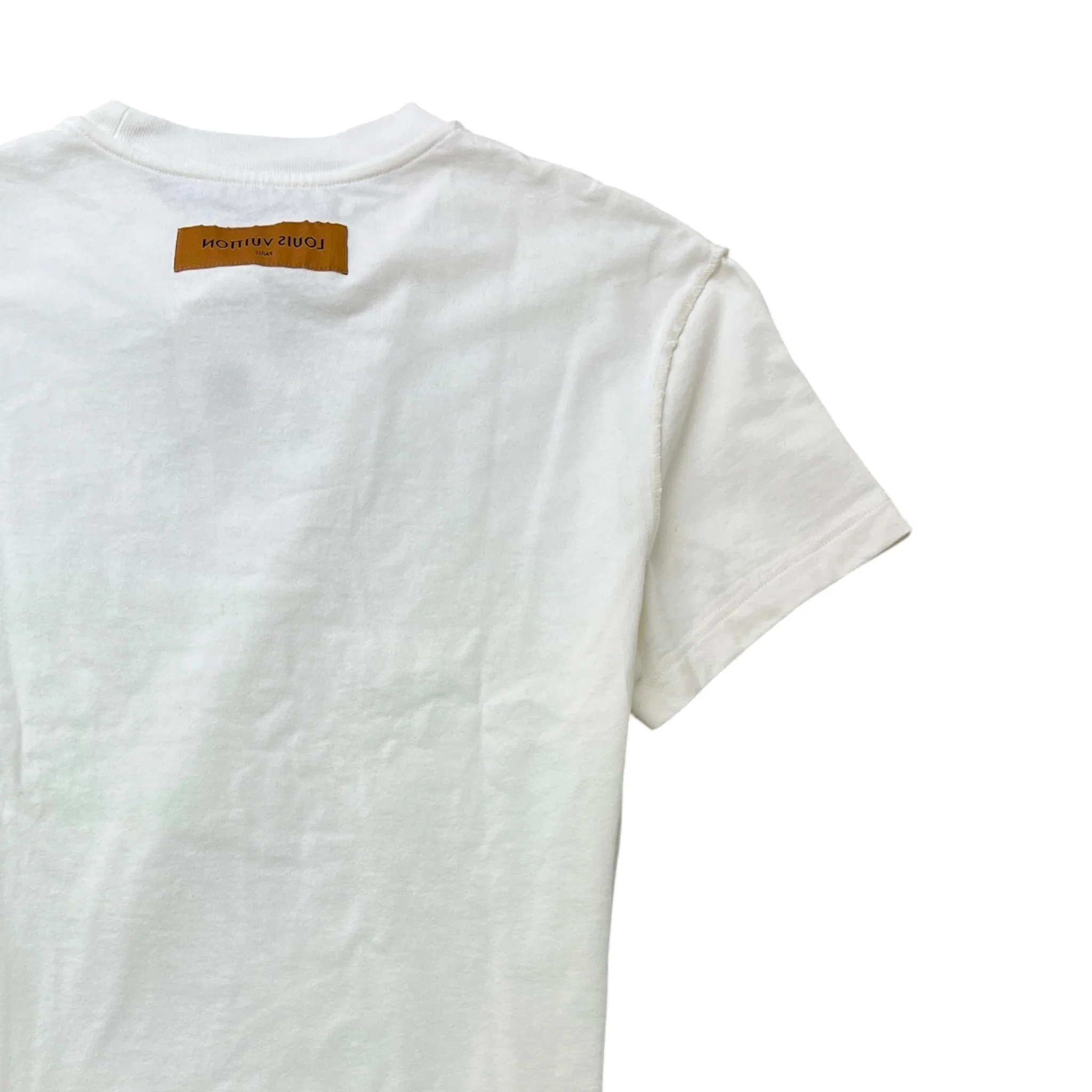 Men's Lv Spread Embroidery T-Shirt White Size XS - Image 4