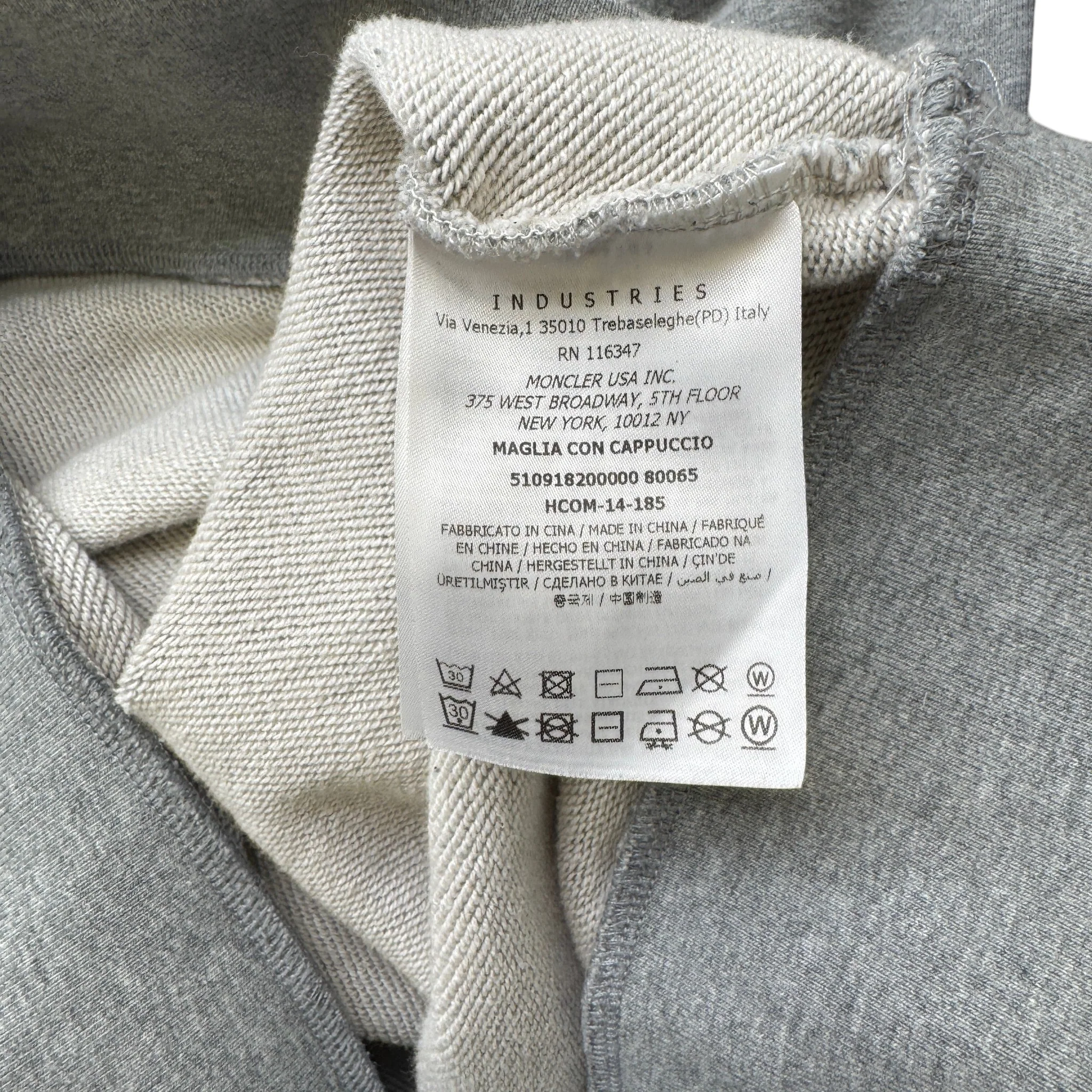 Men's Maglia Con Cappuccio Hoodie Grey Size L - Image 9