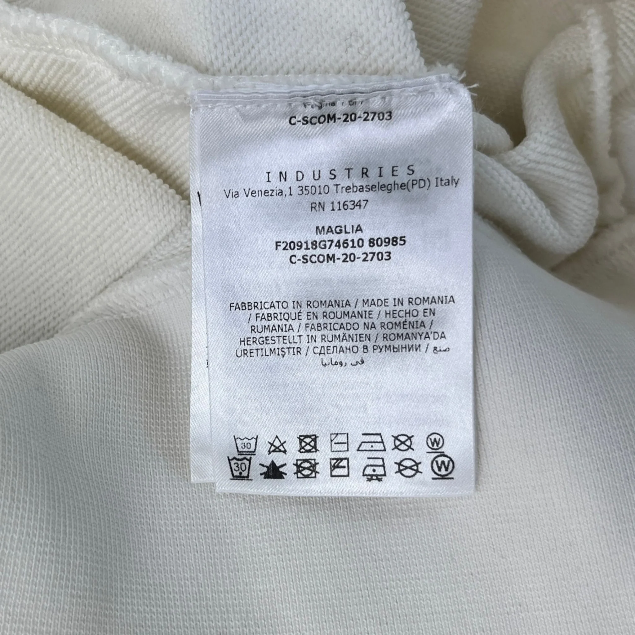 Men's Maglia Hoodie White Size S - Image 7