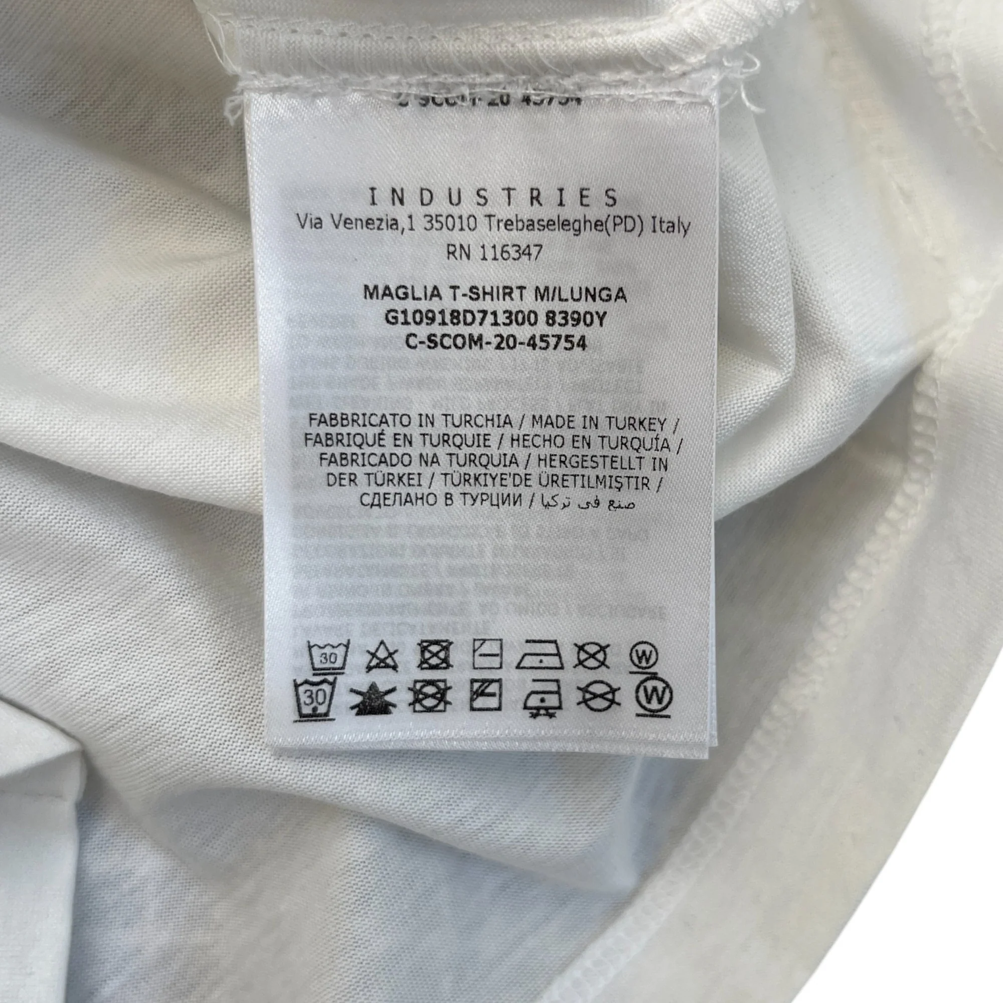 Men's Maglia Long Sleeve T-Shirt White Size S - Image 7