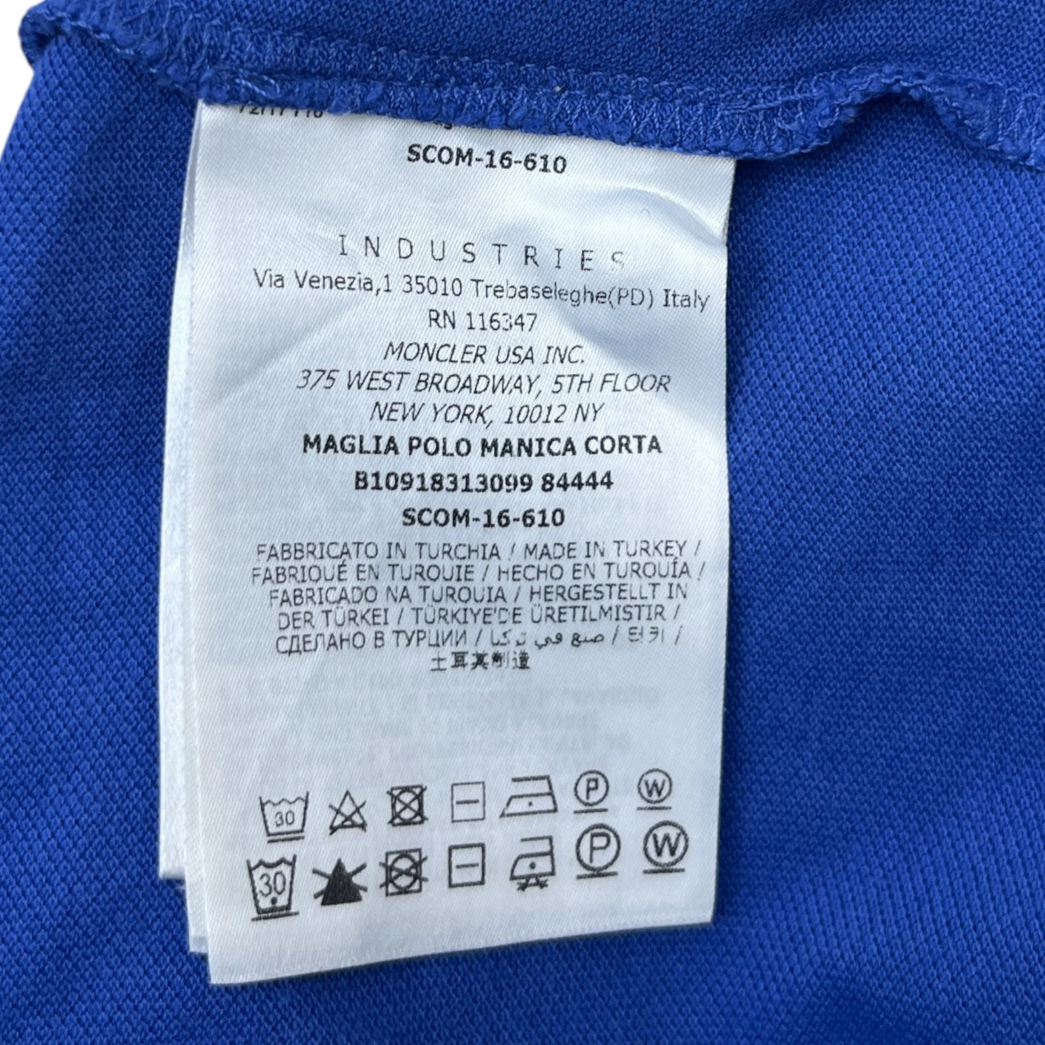 Men's Maglia Manica Corta Polo Shirt Blue Size S - Image 6