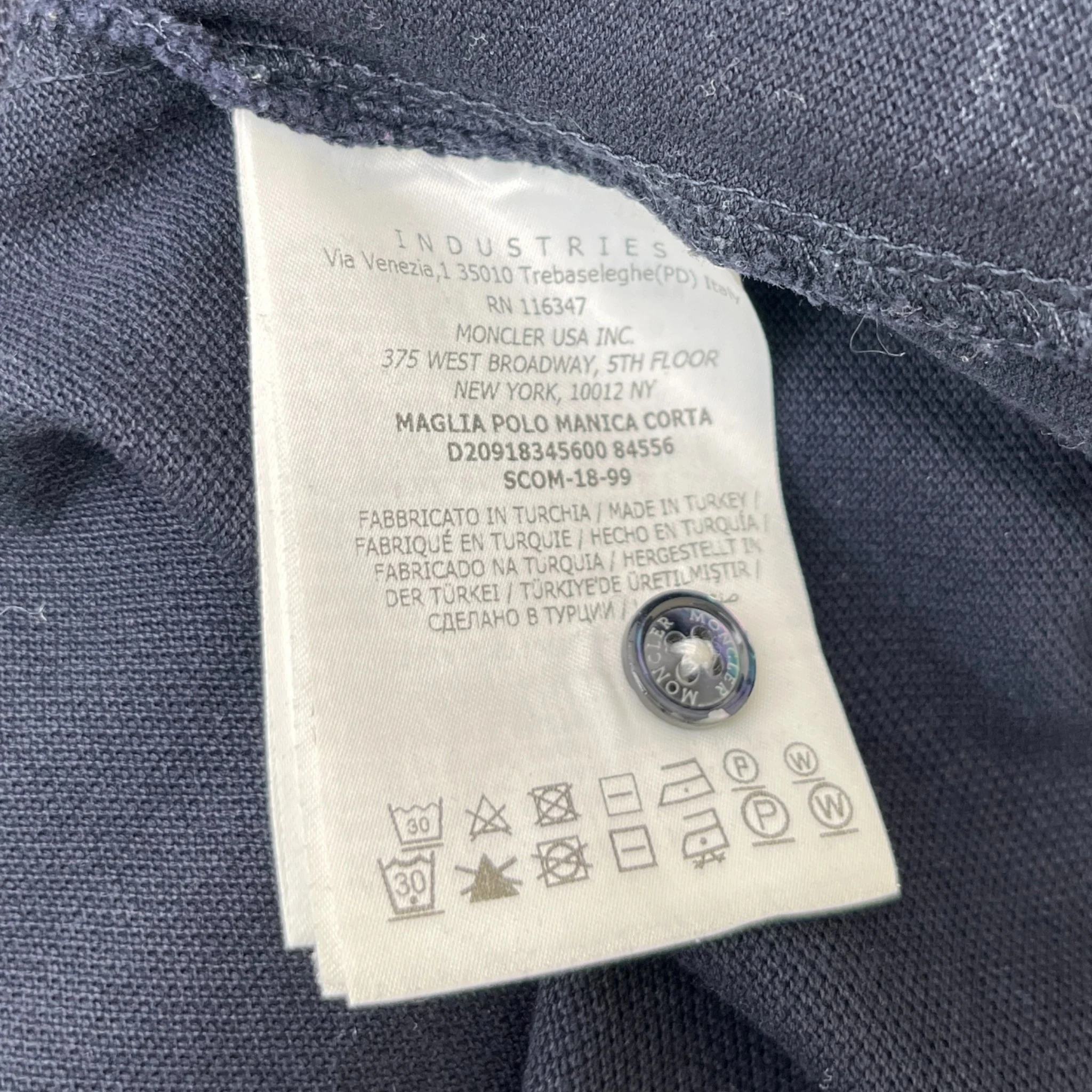 Men's Maglia Manica Corta Polo Shirt Navy Size S - Image 8