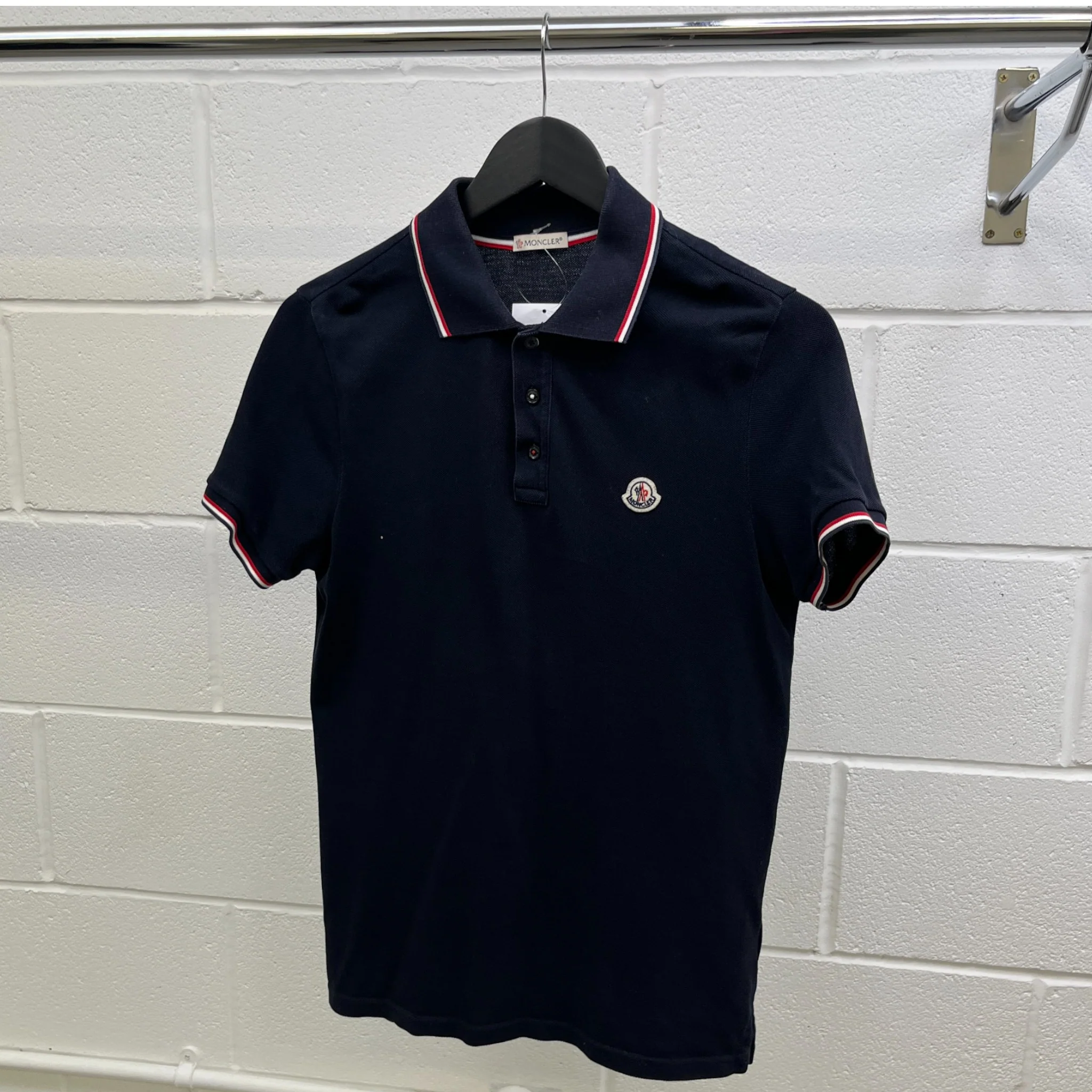 Men's Maglia Manica Corta Polo Shirt Navy Size S - Image 9