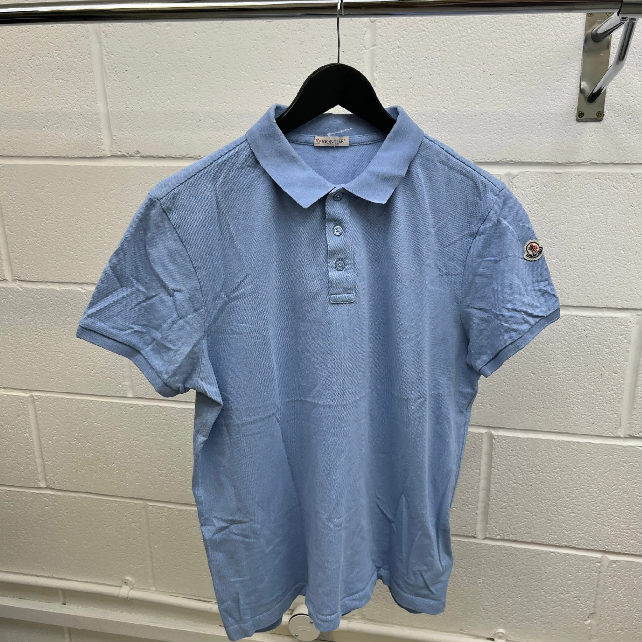 Men's Maglia Polo Manica Corta Polo Shirt Blue Size L - Image 10