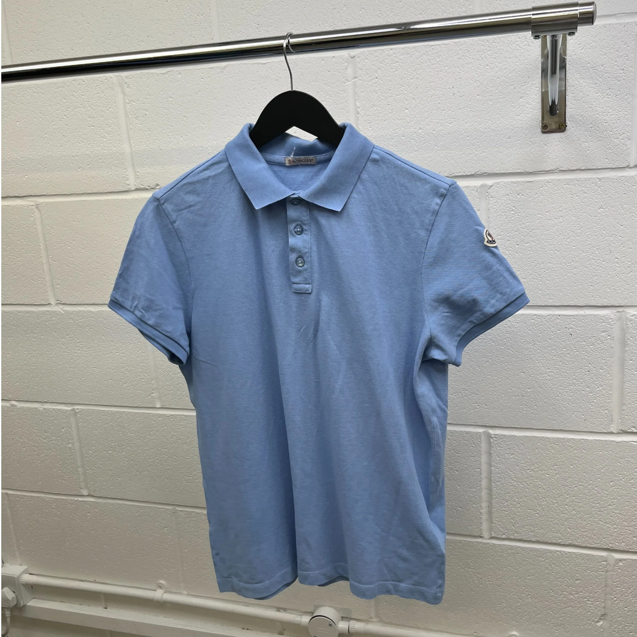 Men's Maglia Polo Manica Corta Polo Shirt Blue Size M - Image 9
