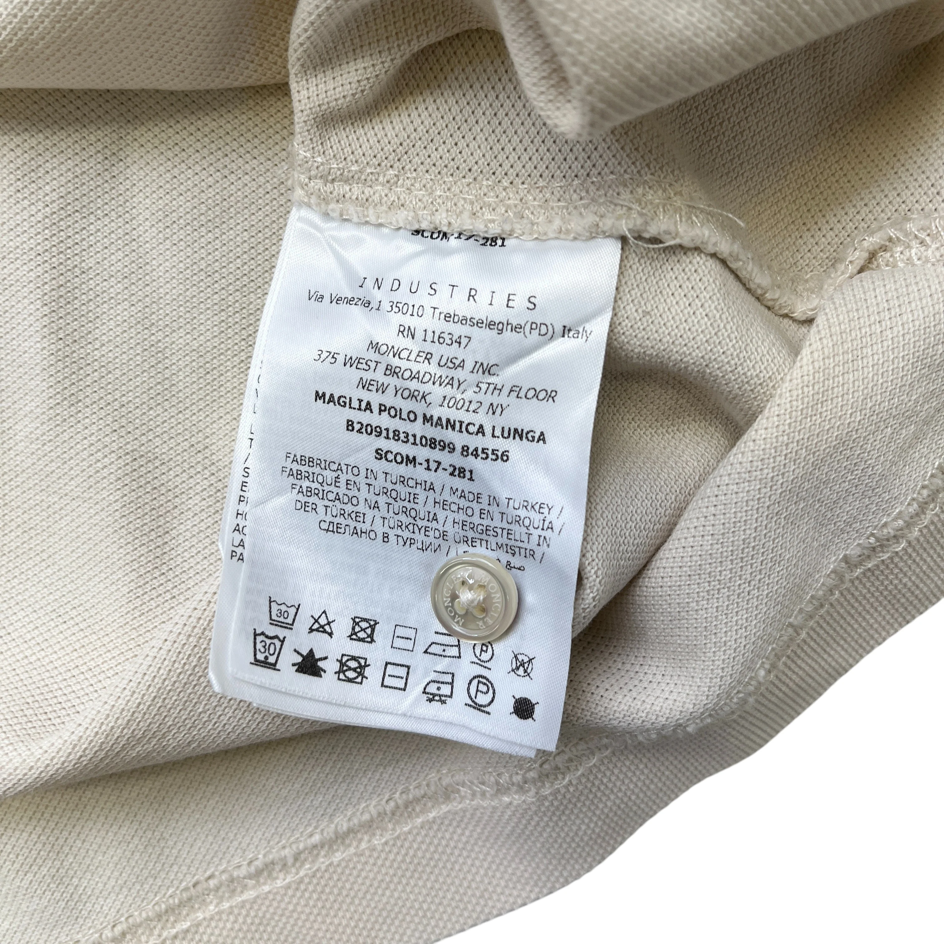 Men's Maglia Polo Shirt Beige Size S - Image 6