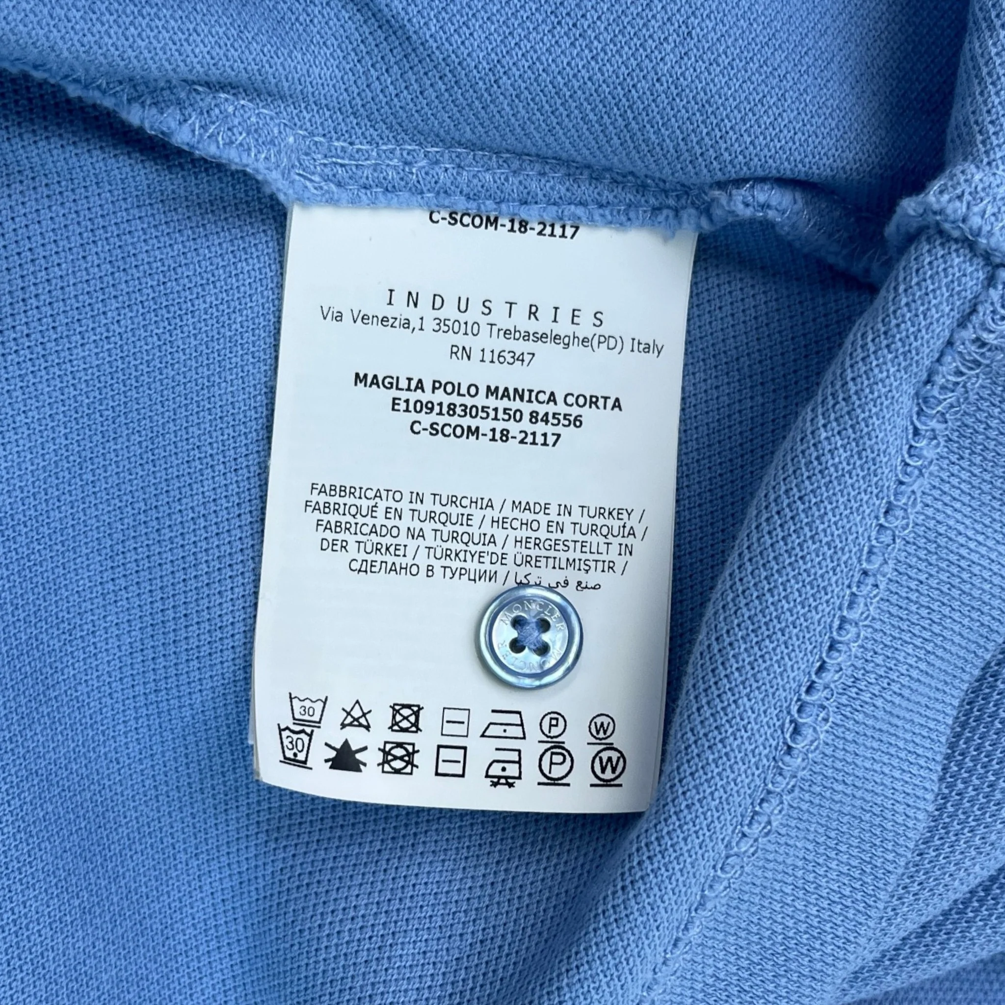 Men's Maglia Polo Shirt Blue Size L - Image 8
