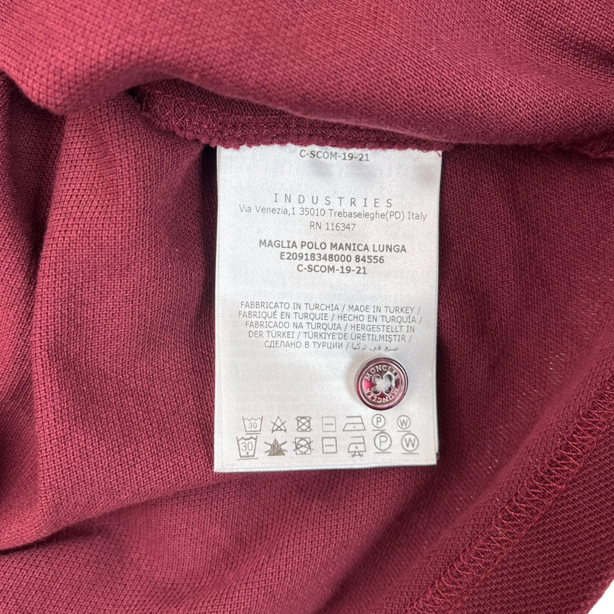 Men's Maglia Polo Shirt Burgundy Size M - Image 7