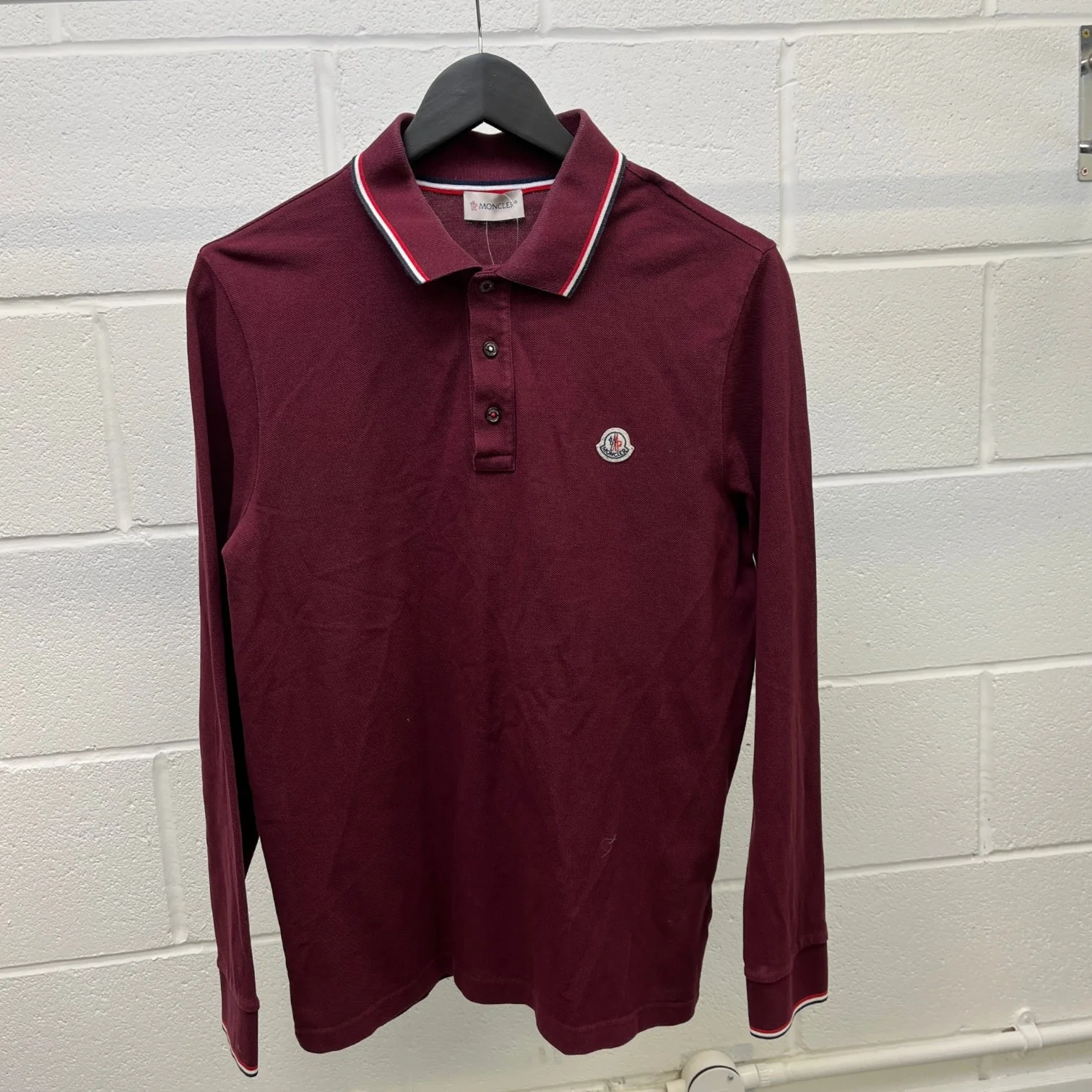 Men's Maglia Polo Shirt Burgundy Size M - Image 9