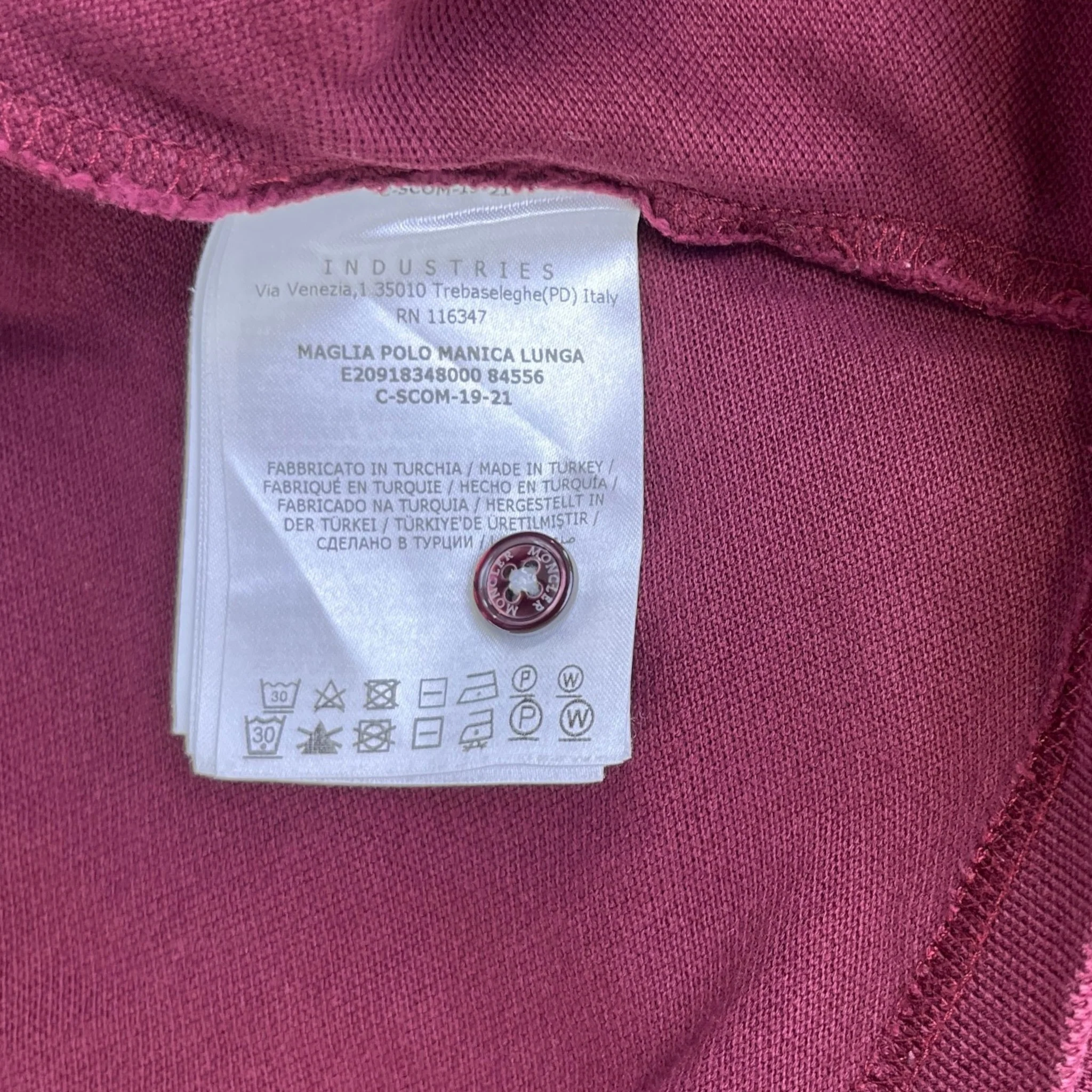 Men's Maglia Polo Shirt Burgundy Size XL - Image 8