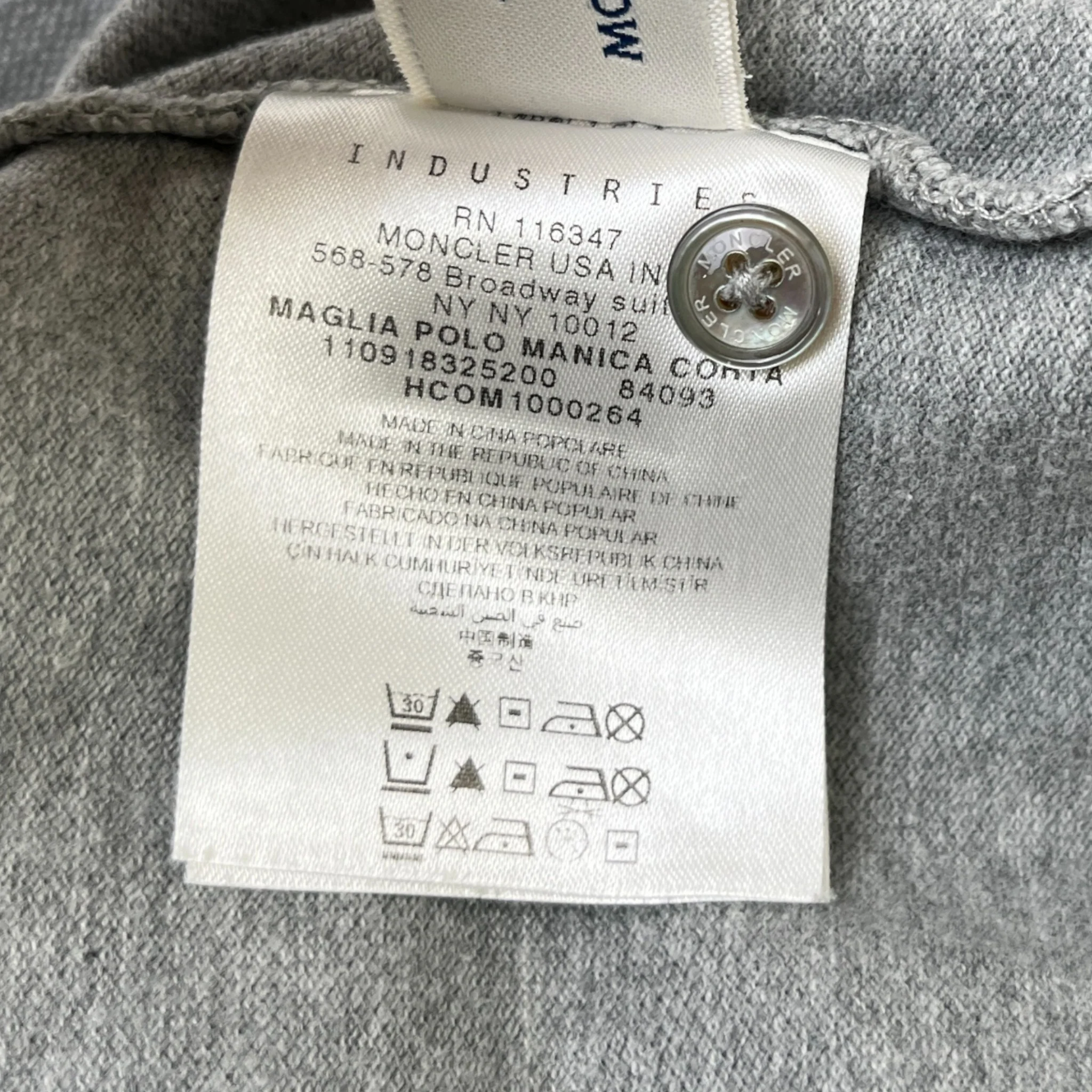 Men's Maglia Polo Shirt Grey Size L - Image 6