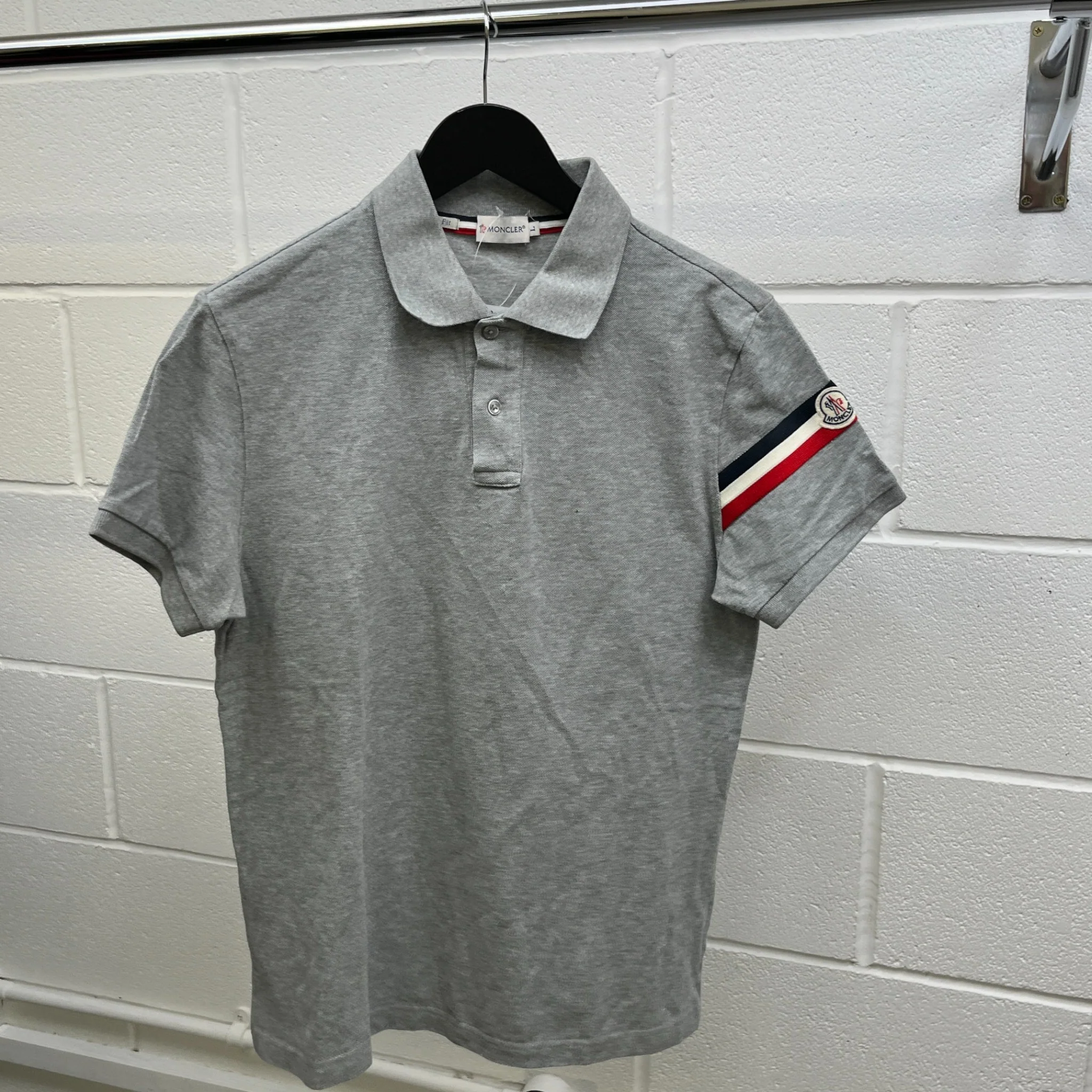Men's Maglia Polo Shirt Grey Size L - Image 8