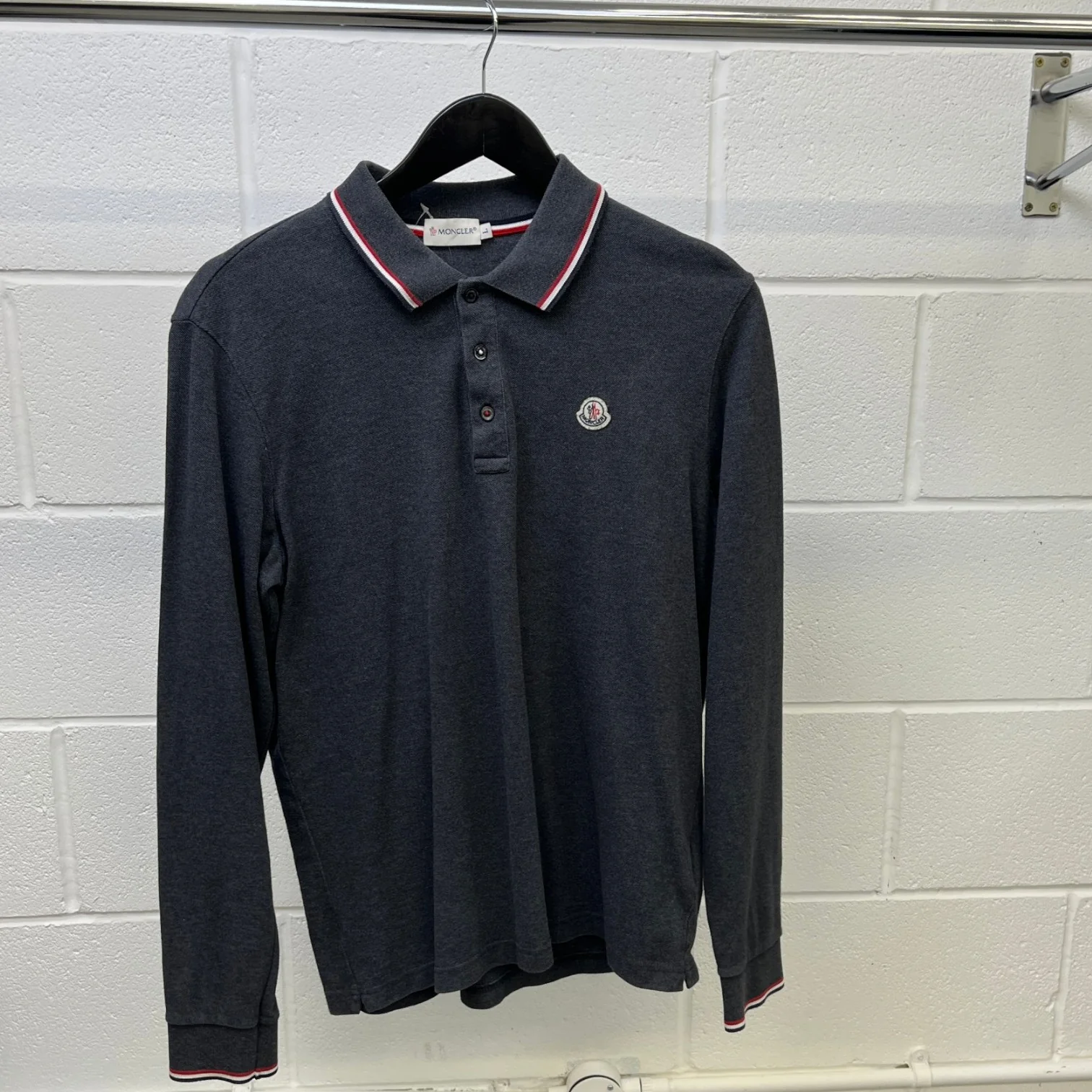 Men's Maglia Polo Shirt Grey Size L - Image 8