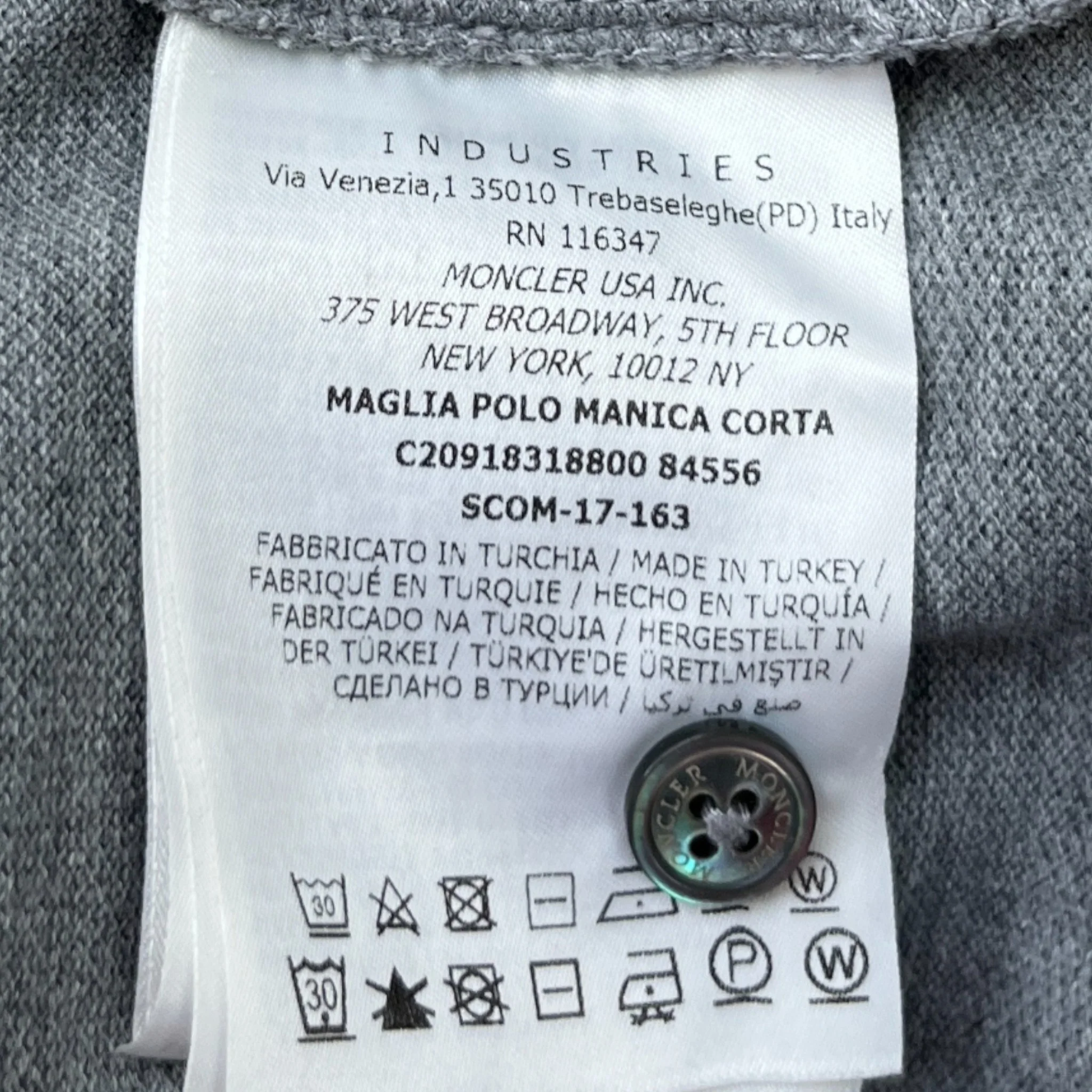 Men's Maglia Polo Shirt Grey Size M - Image 8