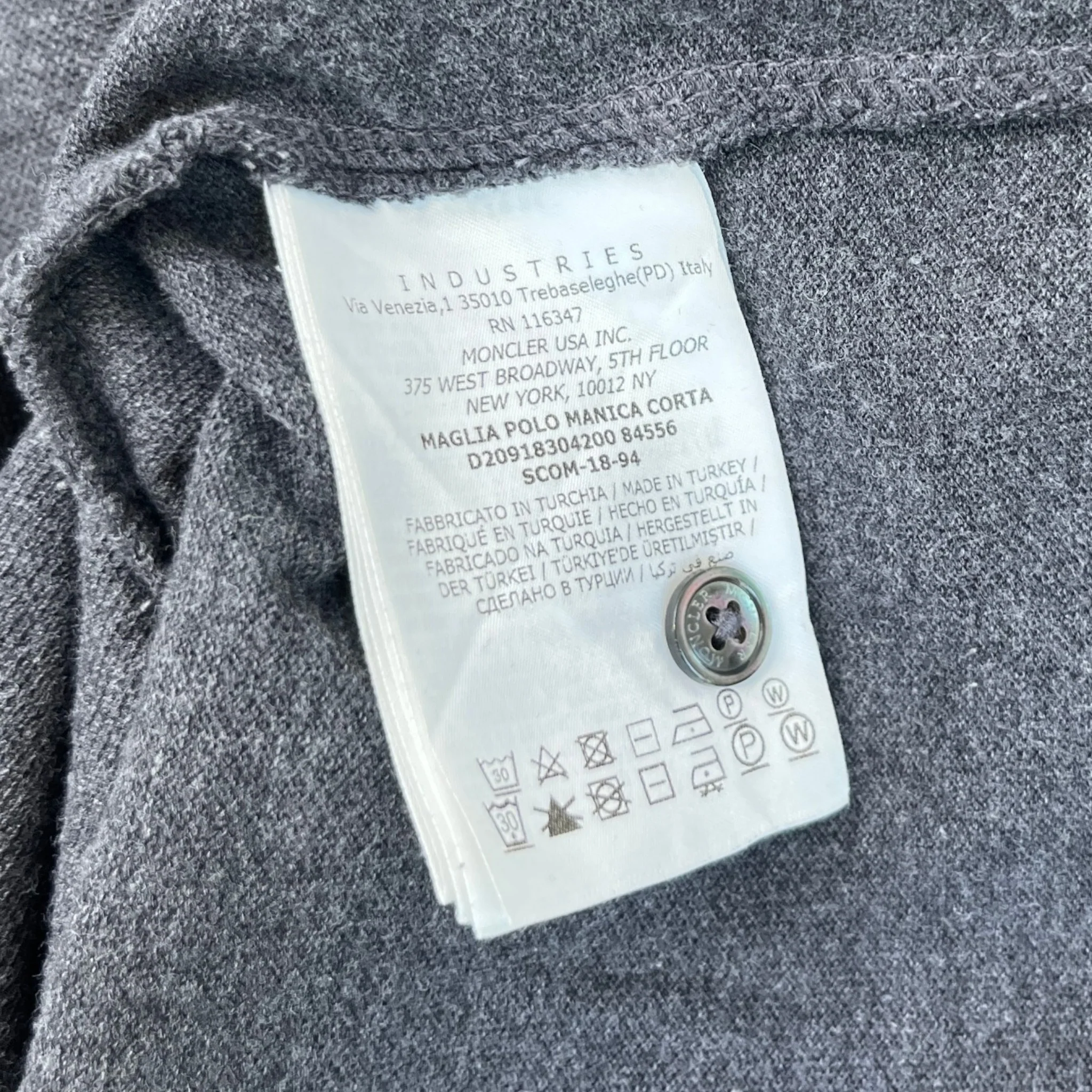 Men's Maglia Polo Shirt Grey Size M - Image 7