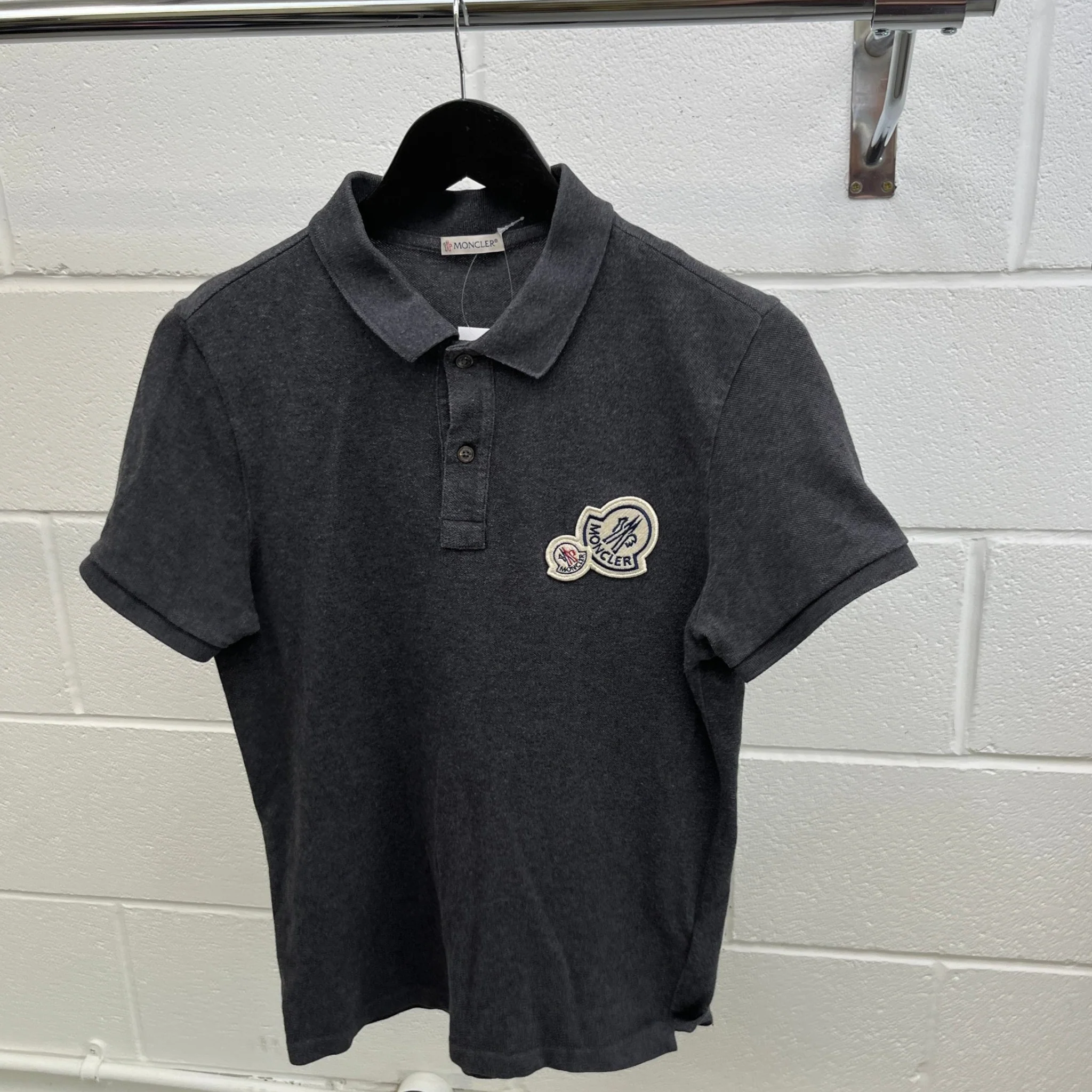Men's Maglia Polo Shirt Grey Size M - Image 8