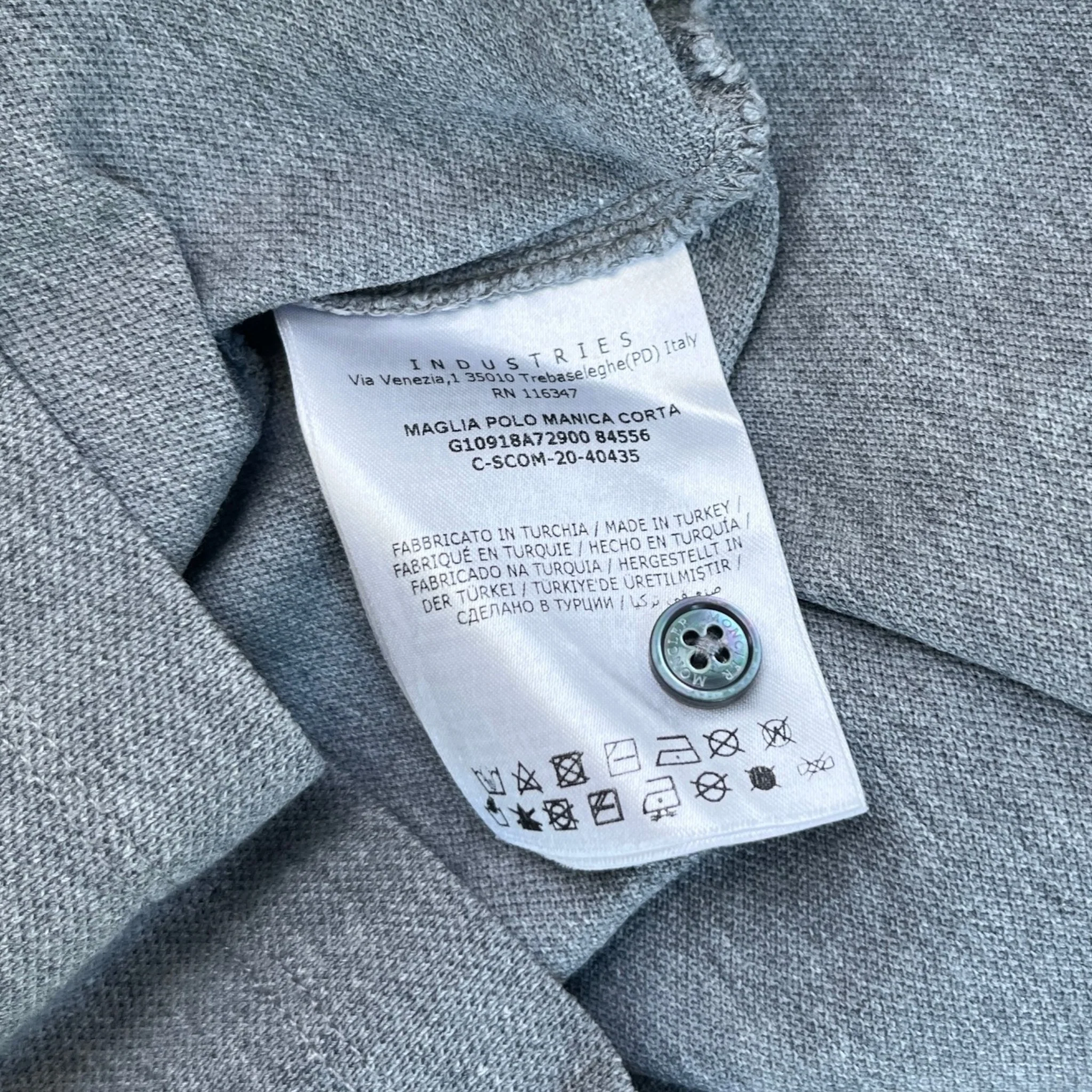 Men's Maglia Polo Shirt Grey Size M - Image 8
