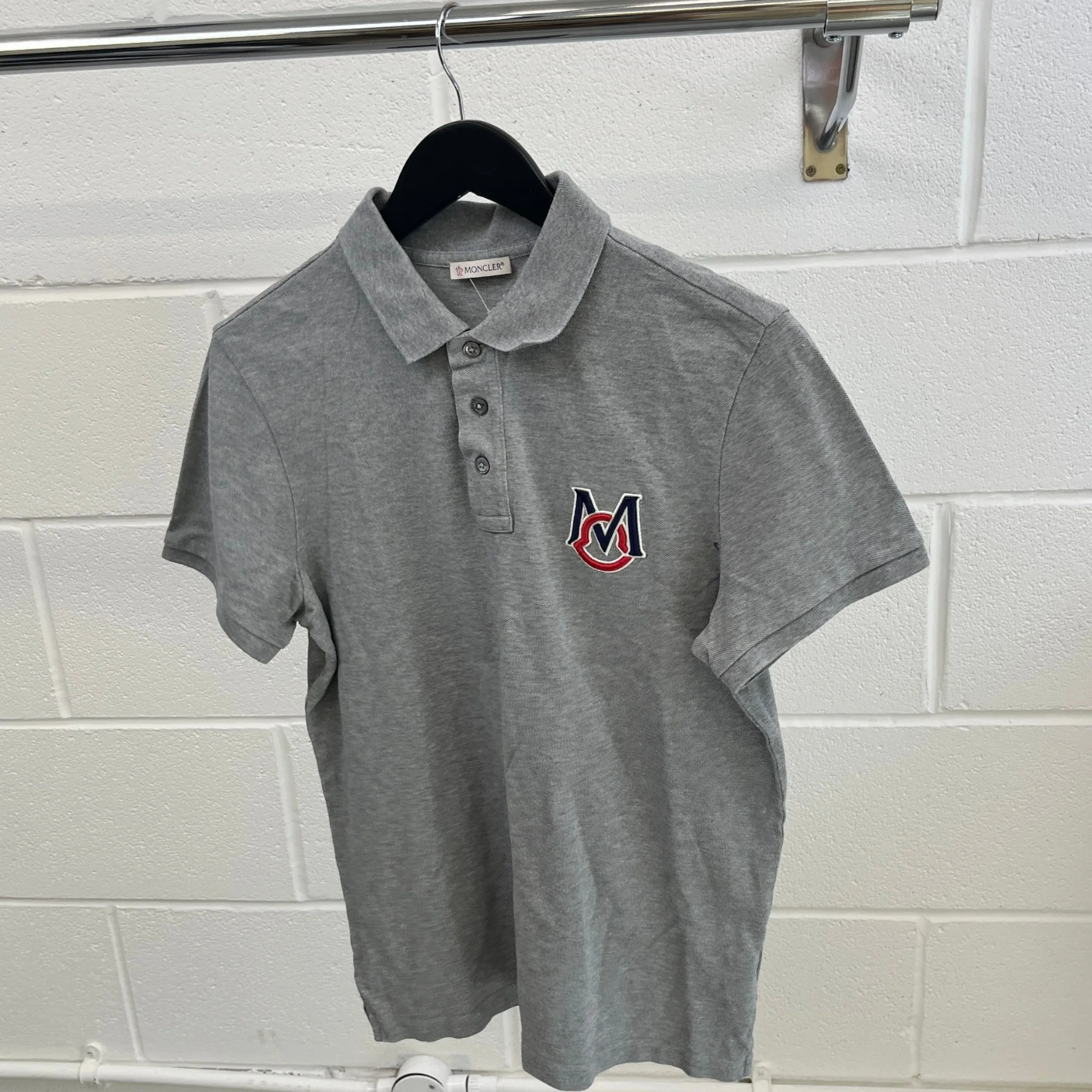 Men's Maglia Polo Shirt Grey Size M - Image 9