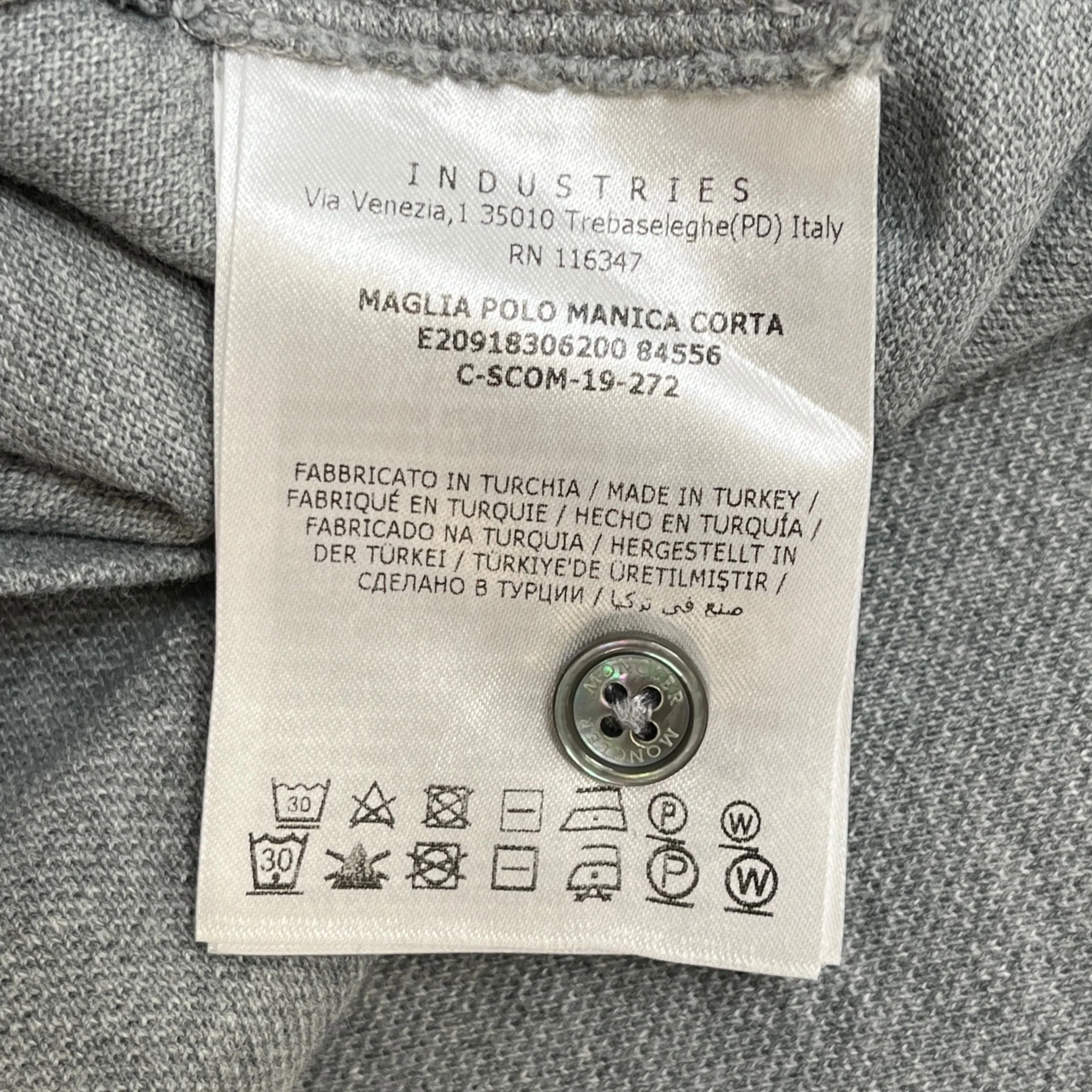 Men's Maglia Polo Shirt Grey Size M - Image 9