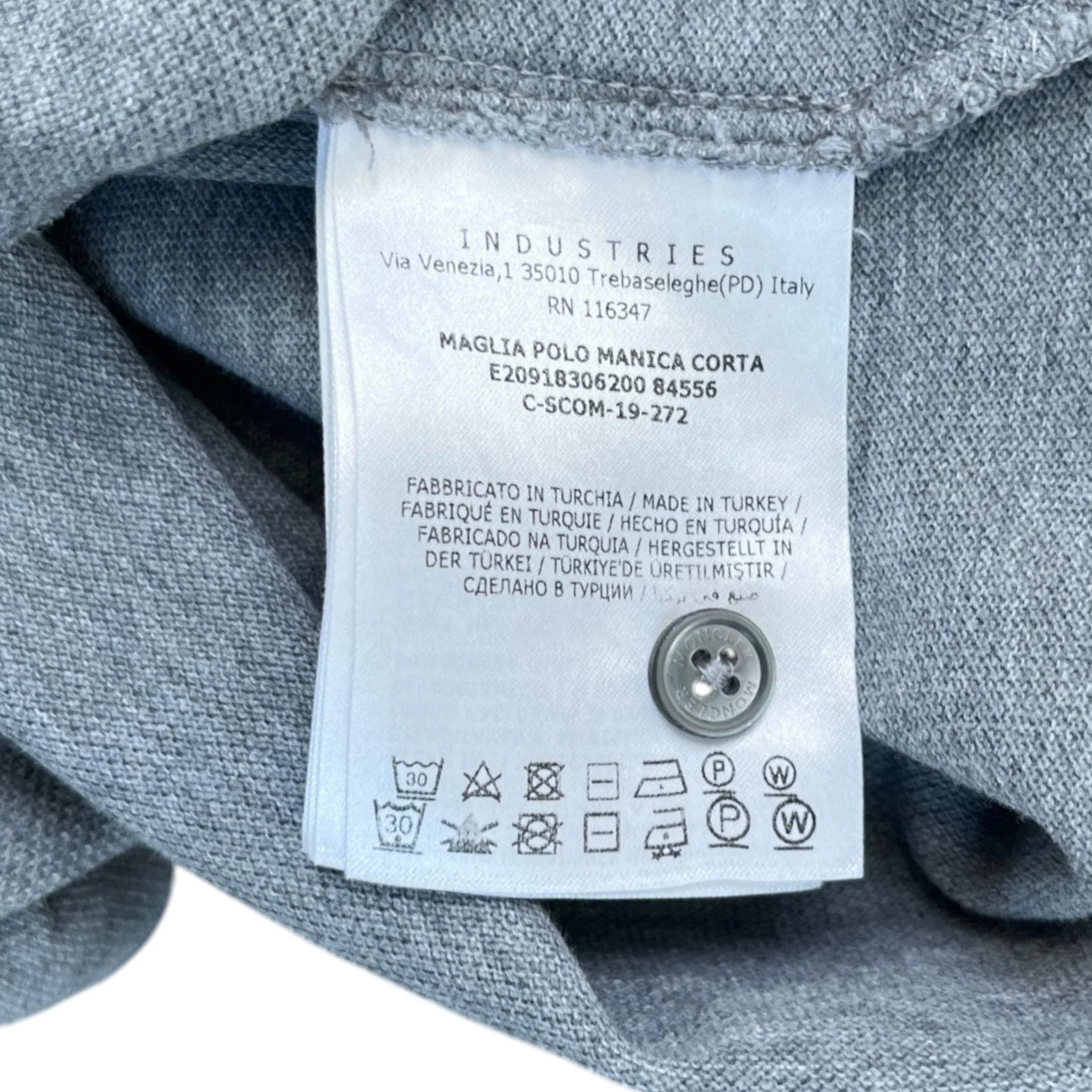 Men's Maglia Polo Shirt Grey Size S - Image 8