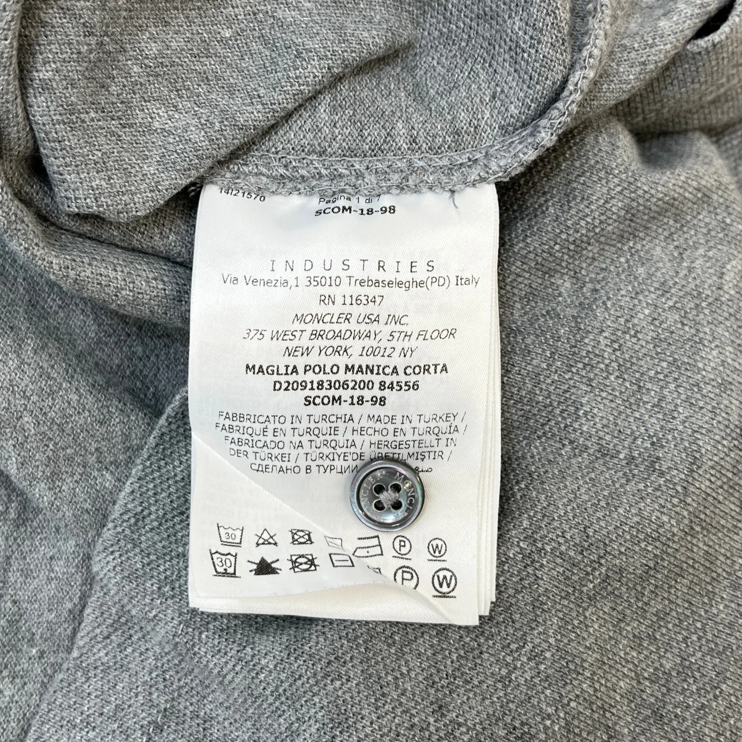 Men's Maglia Polo Shirt Grey Size S - Image 8