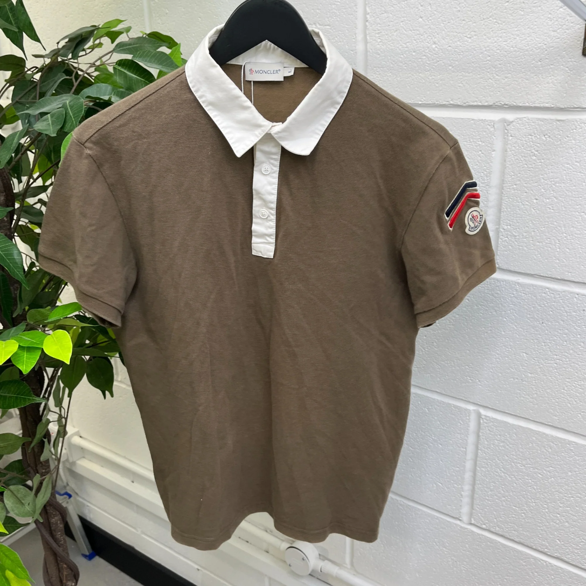 Men's Maglia Polo Shirt Khaki Size L - Image 8