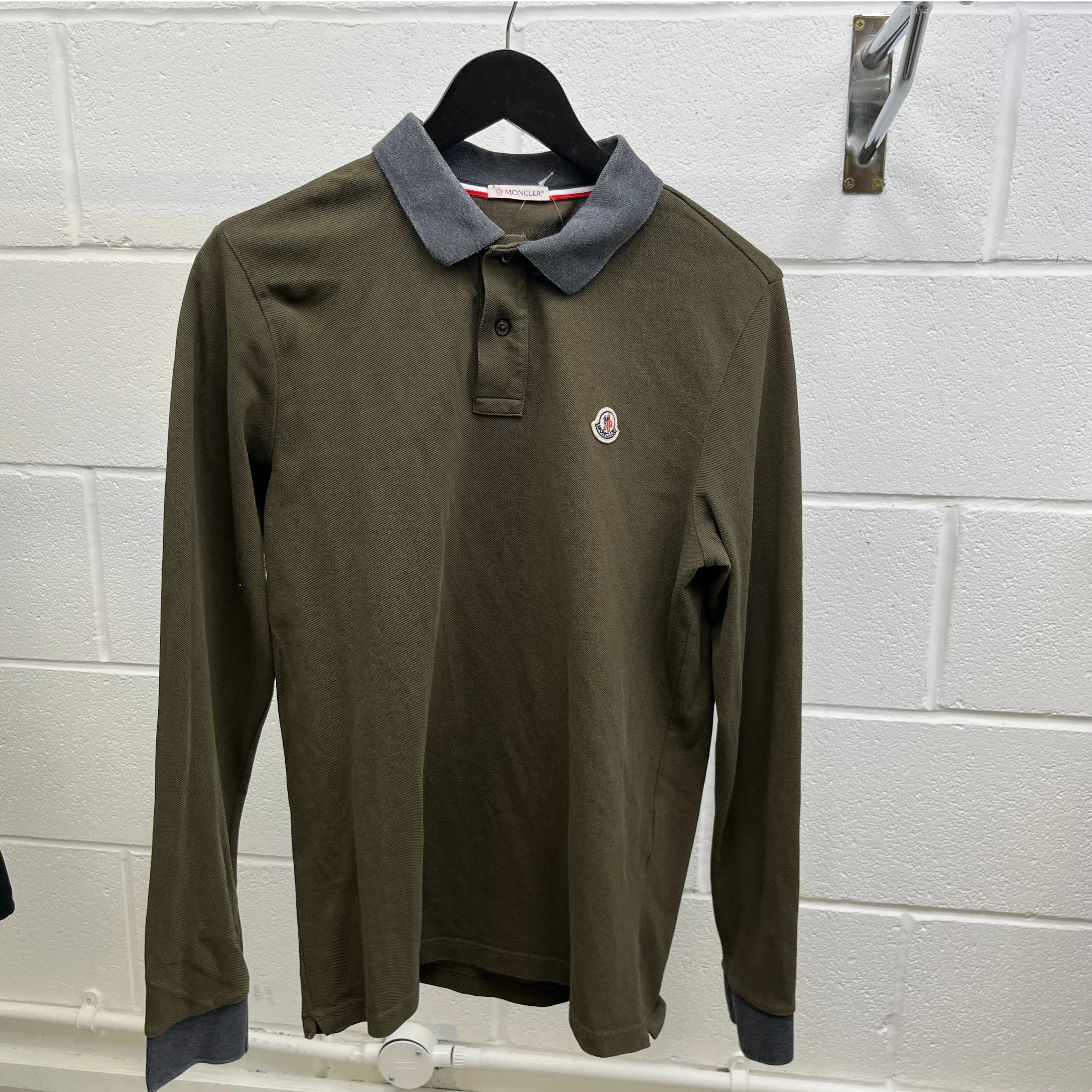 Men's Maglia Polo Shirt Khaki Size L - Image 9