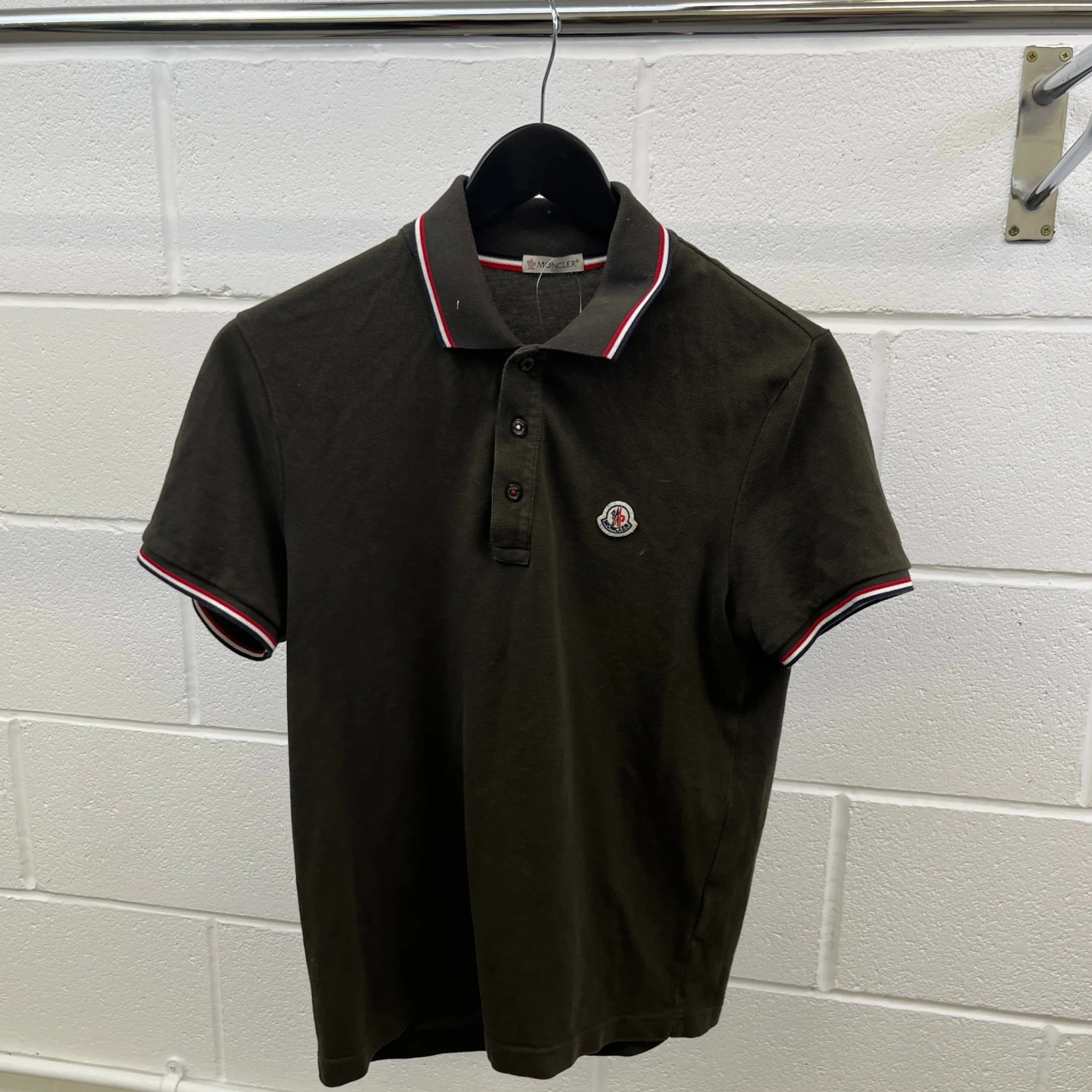 Men's Maglia Polo Shirt Khaki Size S - Image 9