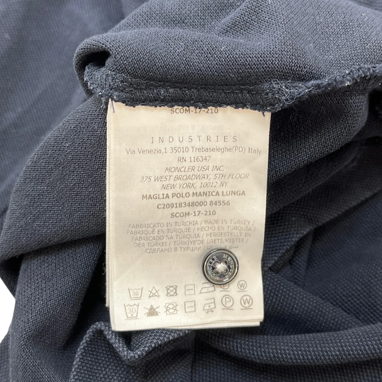 Men's Maglia Polo Shirt Navy Size L - Image 8